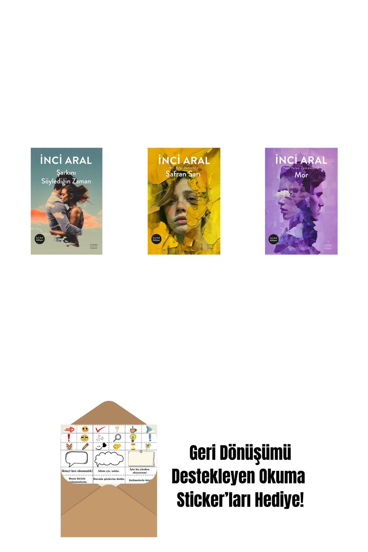 Everest Yayınları Şarkını Söylediğin Zaman + Safran Sarı + Mor + Okuma Sticker'ları