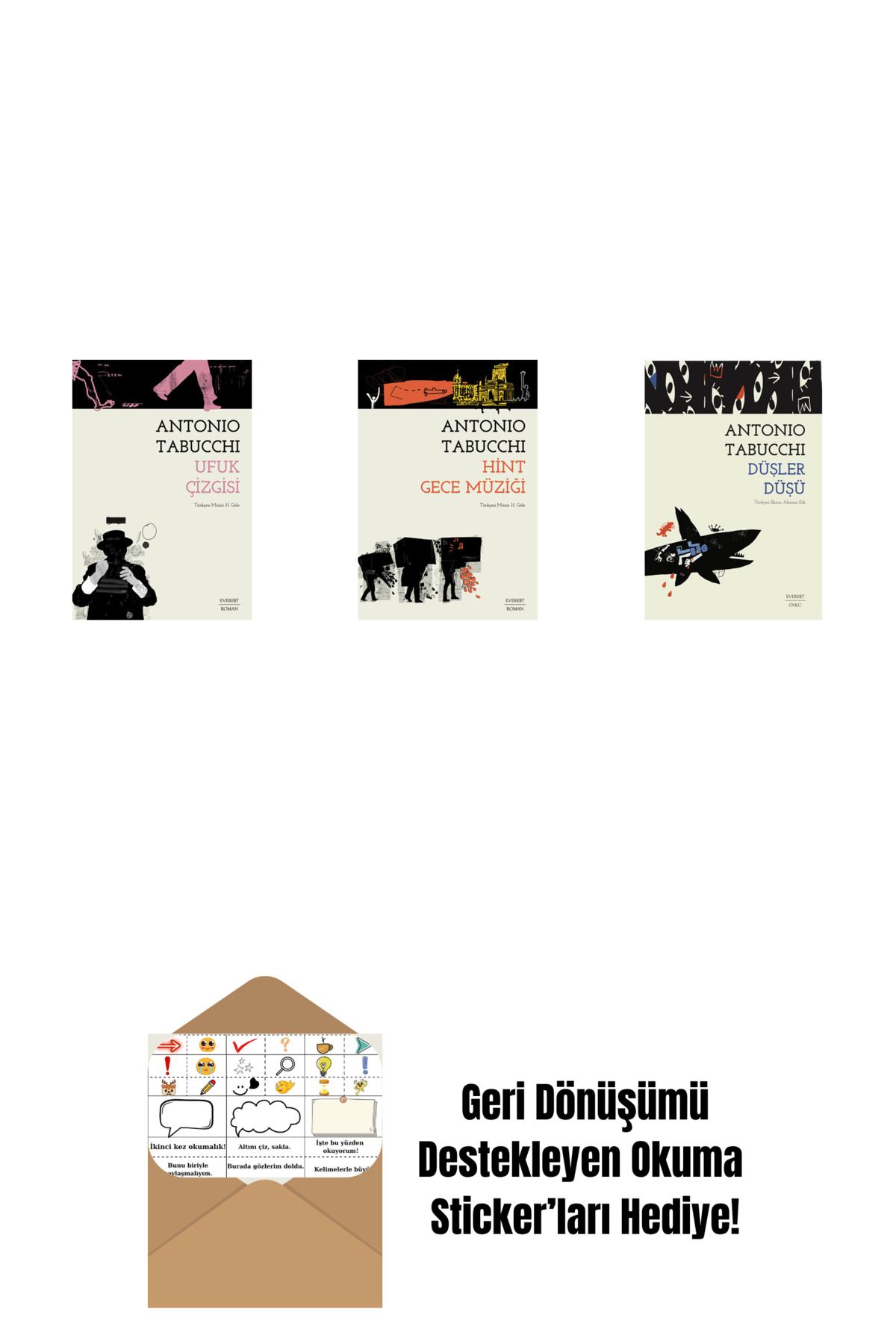 Everest Yayınları Ufuk Çizgisi + Hint Gece Müziği + Düşler Düşü + Okuma Sticker'ları