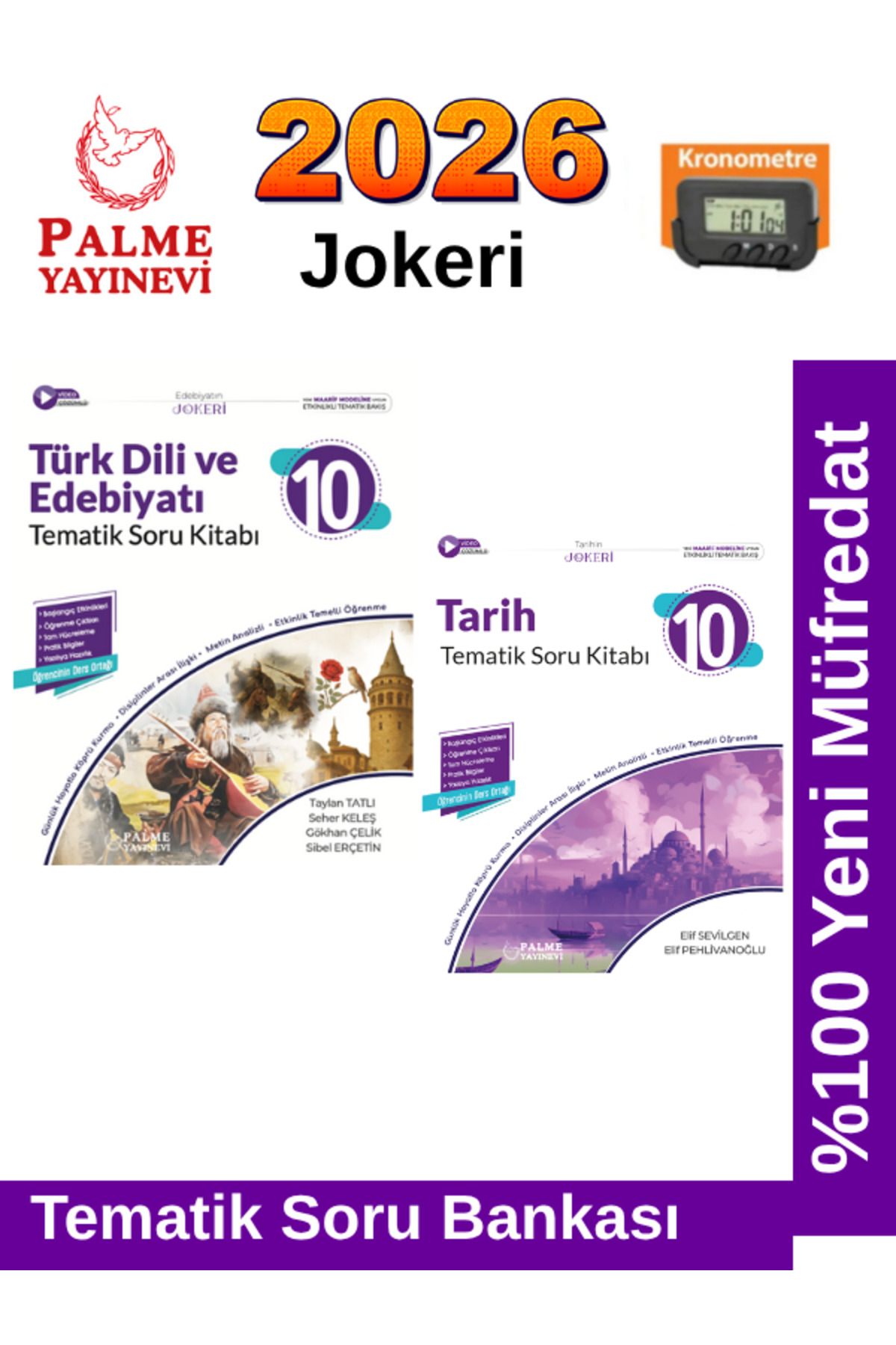Palme Yayınevi 2026 10.Sınıf Türk Dil Edb.-Tarih %100 Yeni Müfredat Tematik Soru Bankası+Kronometre