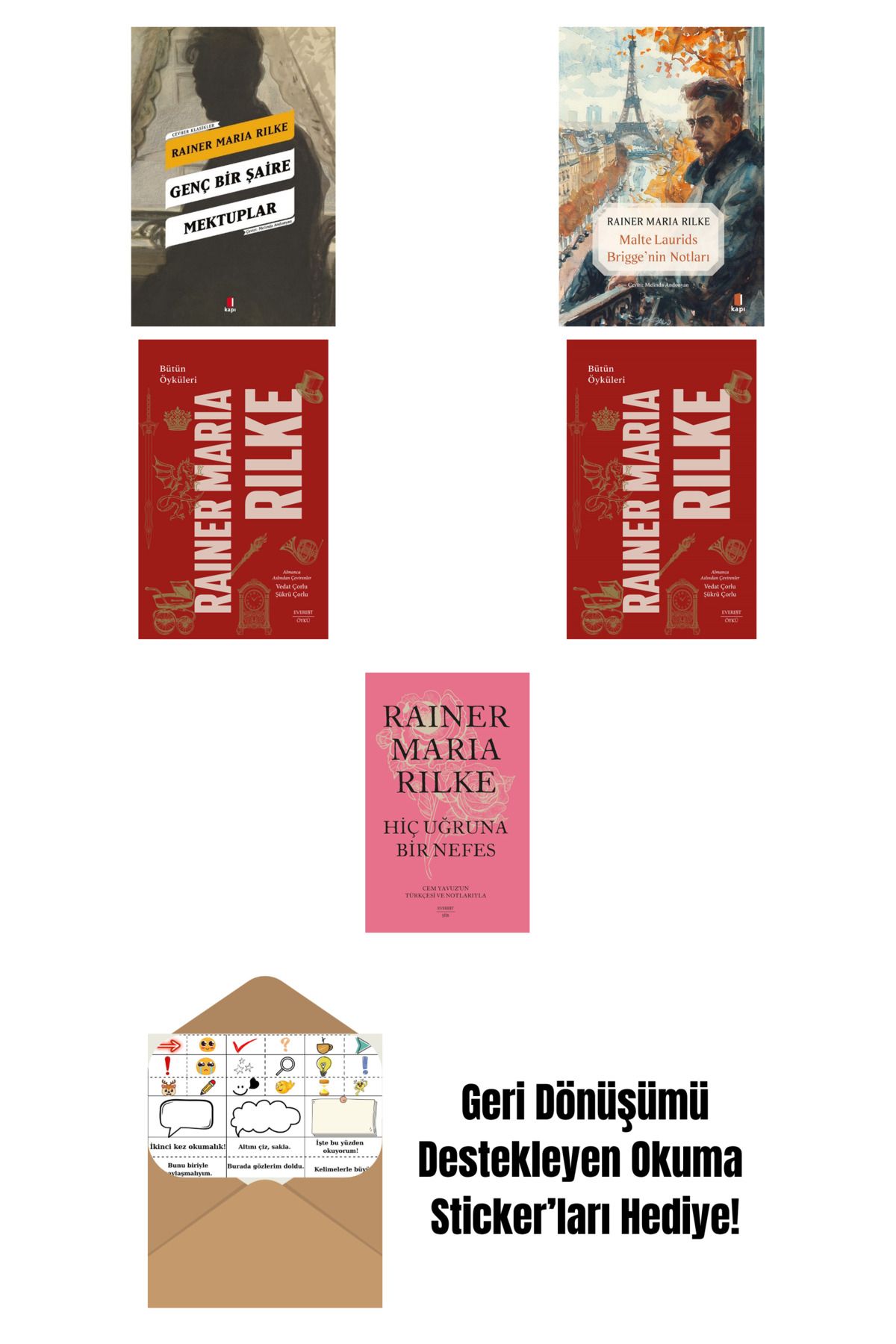 Everest Yayınları Rainer Maria Rilke 5 Kitap Set + Okuma Sticker'ları