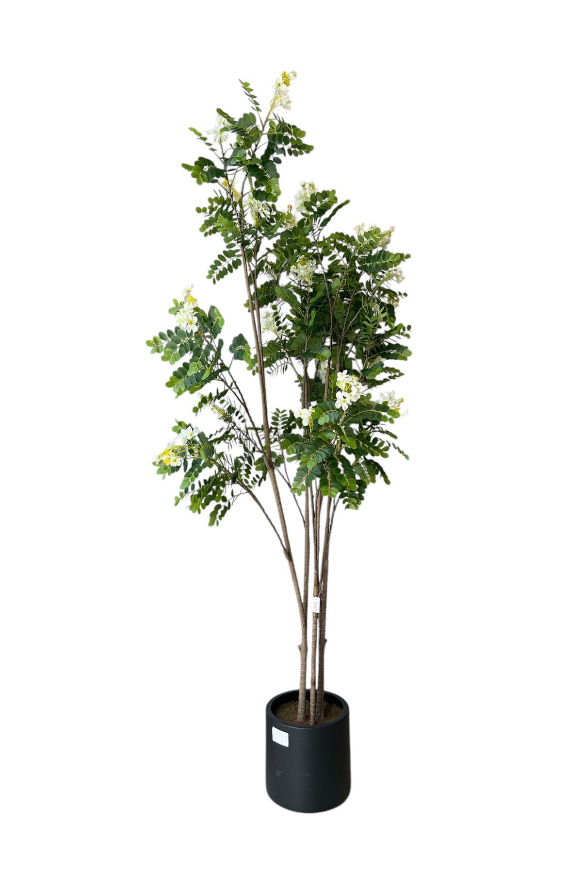 Generic-Artificial white roly-poly tree with a real texture, height 2.10 meters, width of the stand 29.5 cm 1