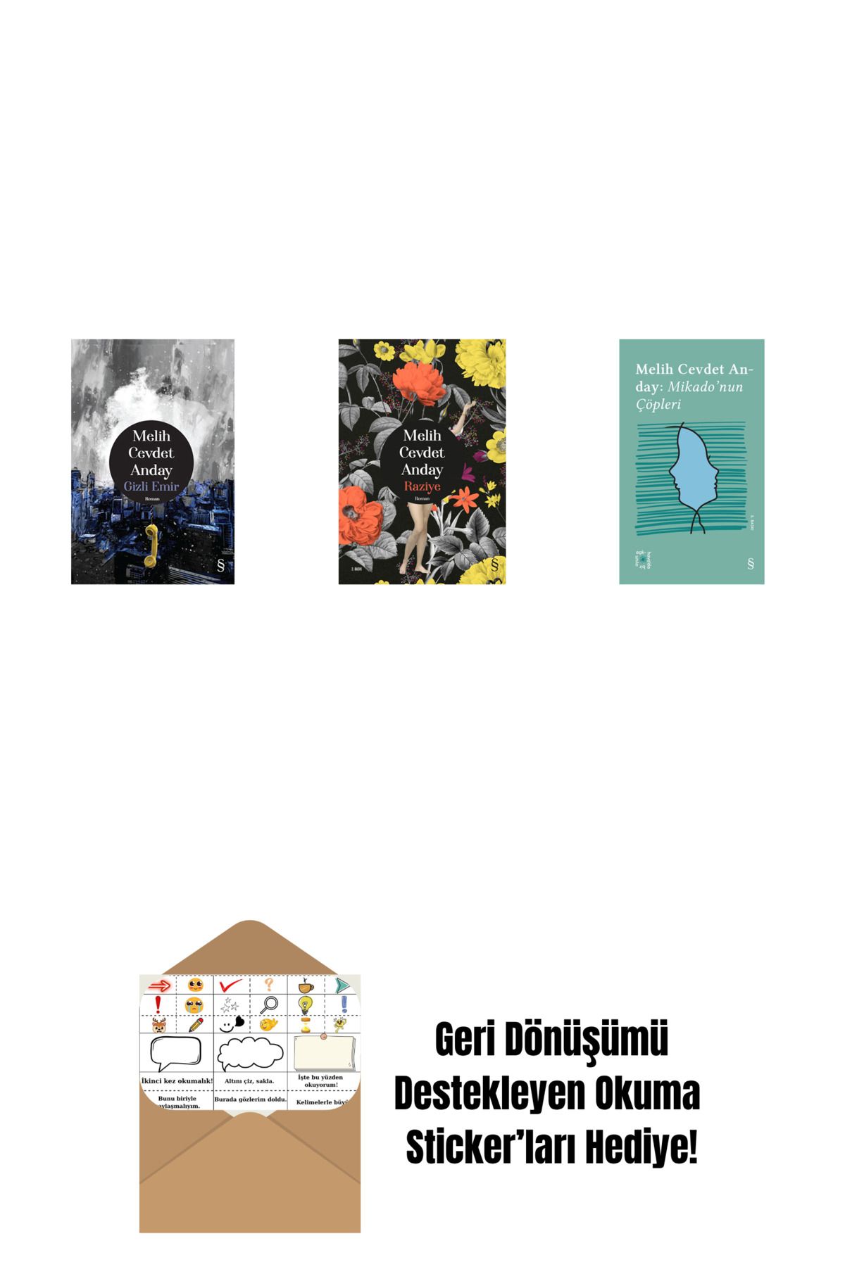 Everest Yayınları Gizli Emir (Ciltli) + Raziye (Ciltli) + Everest Açıkhava 3 - Mikado’nun Çöpleri + Okuma Sticker'ları