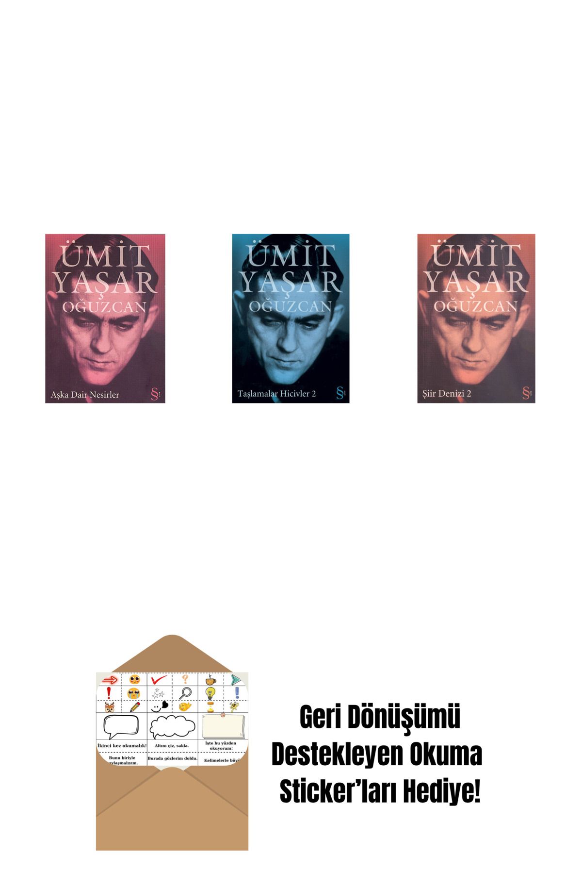Everest Yayınları Aşka Dair Nesirler + Taşlamalar Hicivler 2 + Şiir Denizi 2 + Okuma Sticker'ları