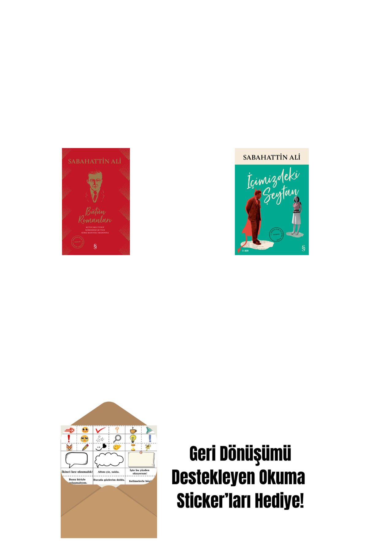 Everest Yayınları Sabahattin Ali Bütün Romanları (Ciltli) + İçimizdeki Şeytan + Okuma Sticker'ları