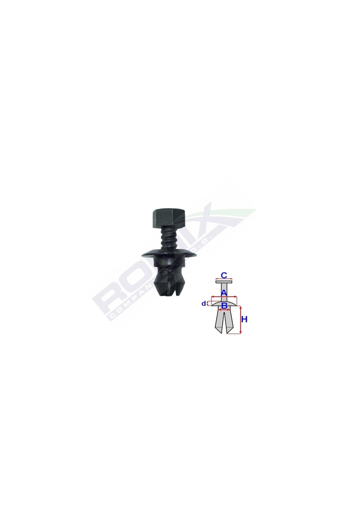 ROMİX-Fastening Clips For Vw, Audi 8.5X10.6Mm Black - Set of 10 Pieces 2