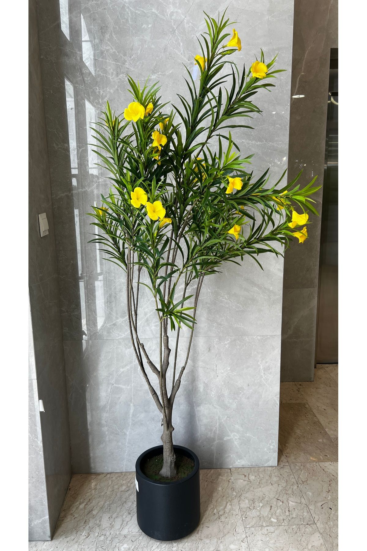 Generic-Artificial yellow roly-poly tree with a real texture, height 1.85 m, width of the stand 29.5 cm 3