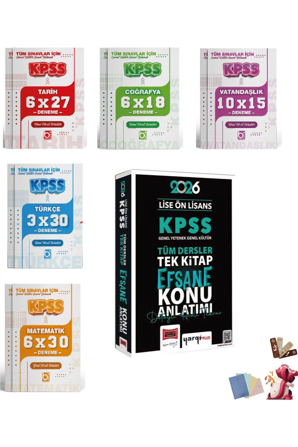 Bi bigelio 2026 KPSS Lise Ön Lisans Efsane Konu Anlatımlı Tek Kitap ve Deneme Seti 6 Kitap Yargı ve Bigelio Yay