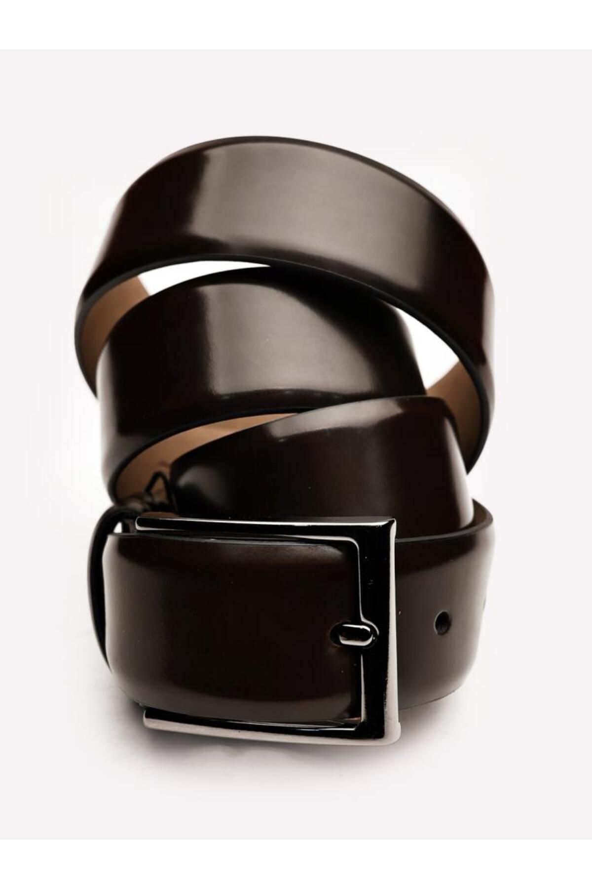 İBAY PATENT COFFEE LION BELT HAKİKİ DERİ KEMER