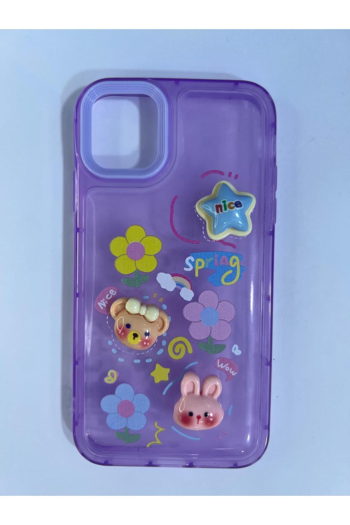 armorix ARMORİX İPHONE 11 3D MOR FİGÜRLÜ SİLİKON KILIF