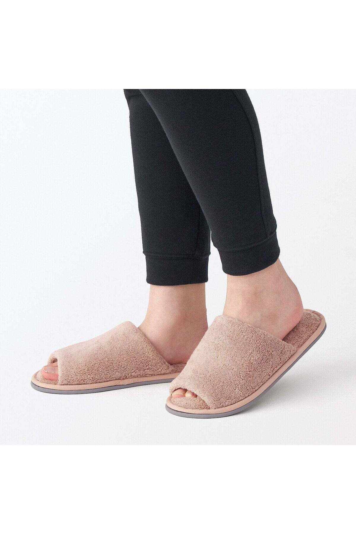 Muji-Cotton Pile Slipper, Open Toe 7