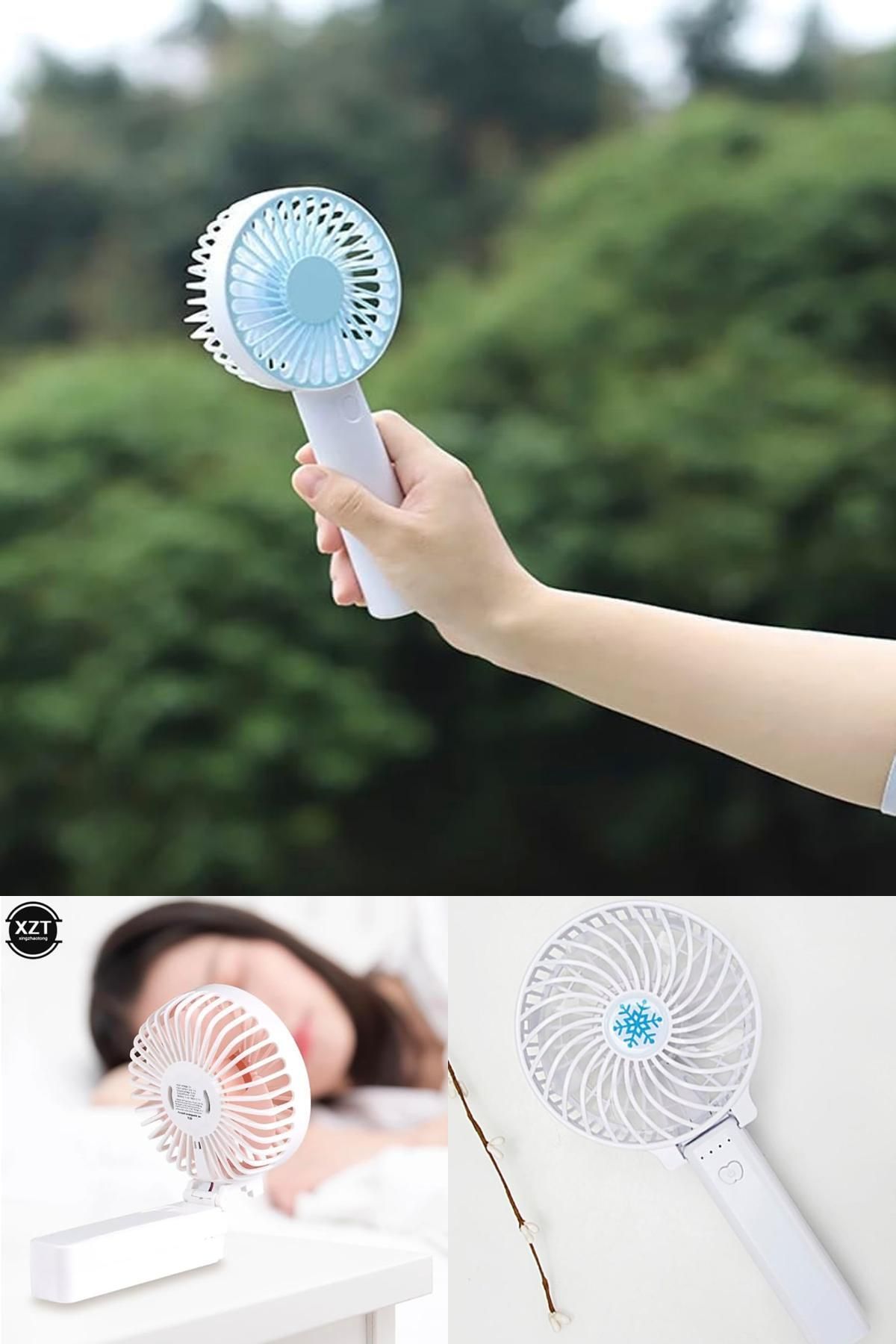 Midday ❄️ Taşınabilir Sessiz Mini Fan Şık Beyaz Tasarım, Güç Göstergeli, Katlanabilir Model Dekoratif Serin