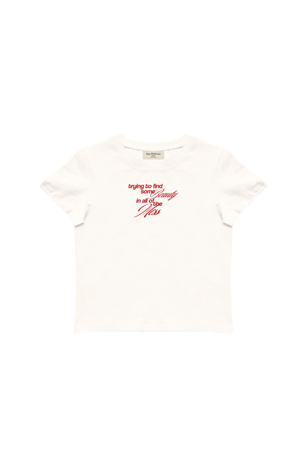lethestudios Beauty In The Chaos Baskılı Baby Tee Crop Top