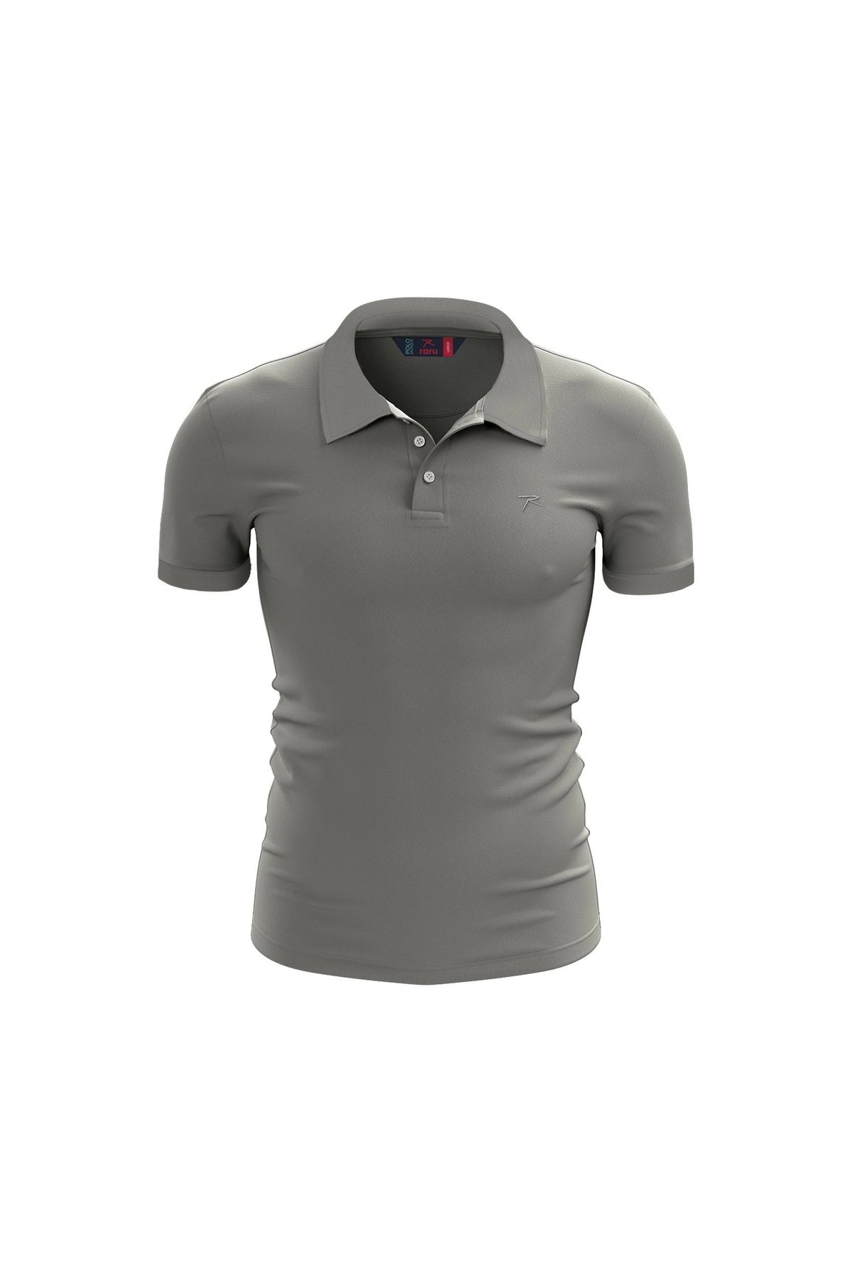 raru %100 Pamuk Polo T-Shirt IMPERO GRİ