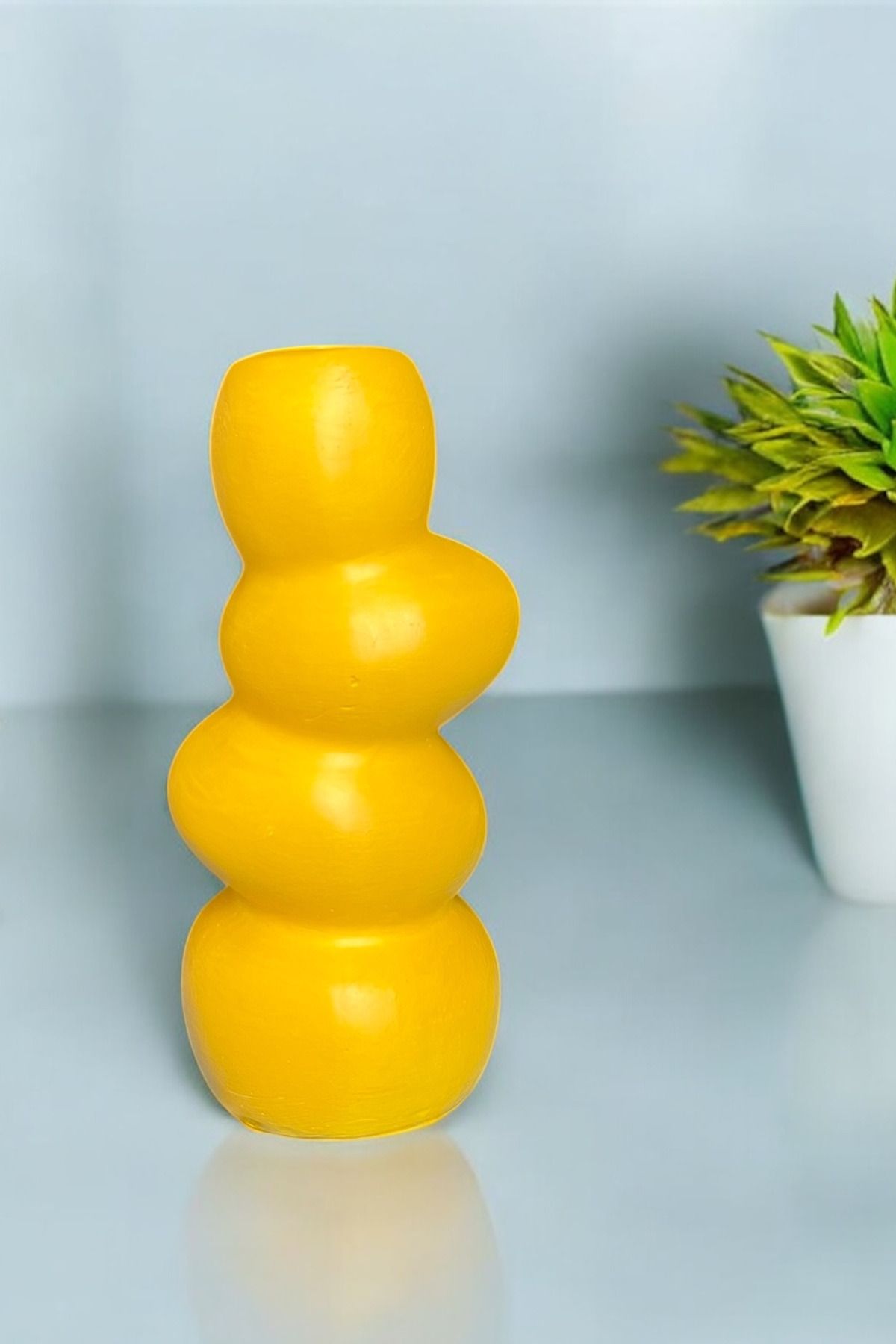 ardesta El Yapımı Taş Tozu Dekoratif Vazo | Modern Tasarım | 17 cm | Yapay Çiçeklik | Minimal Ev Dekoru