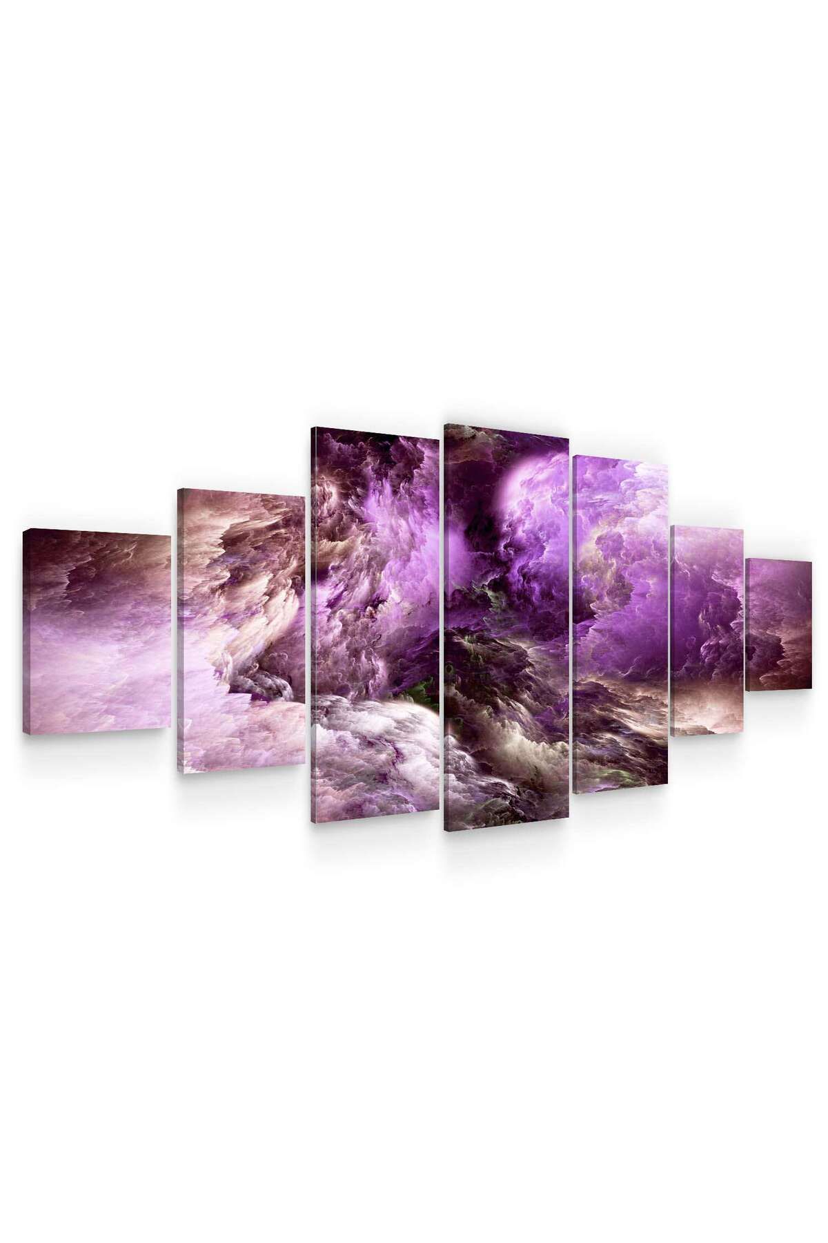 startonight-Set Tablou DualView Startonight Violet abstract, 7 piese, 100 x 240 cm 1