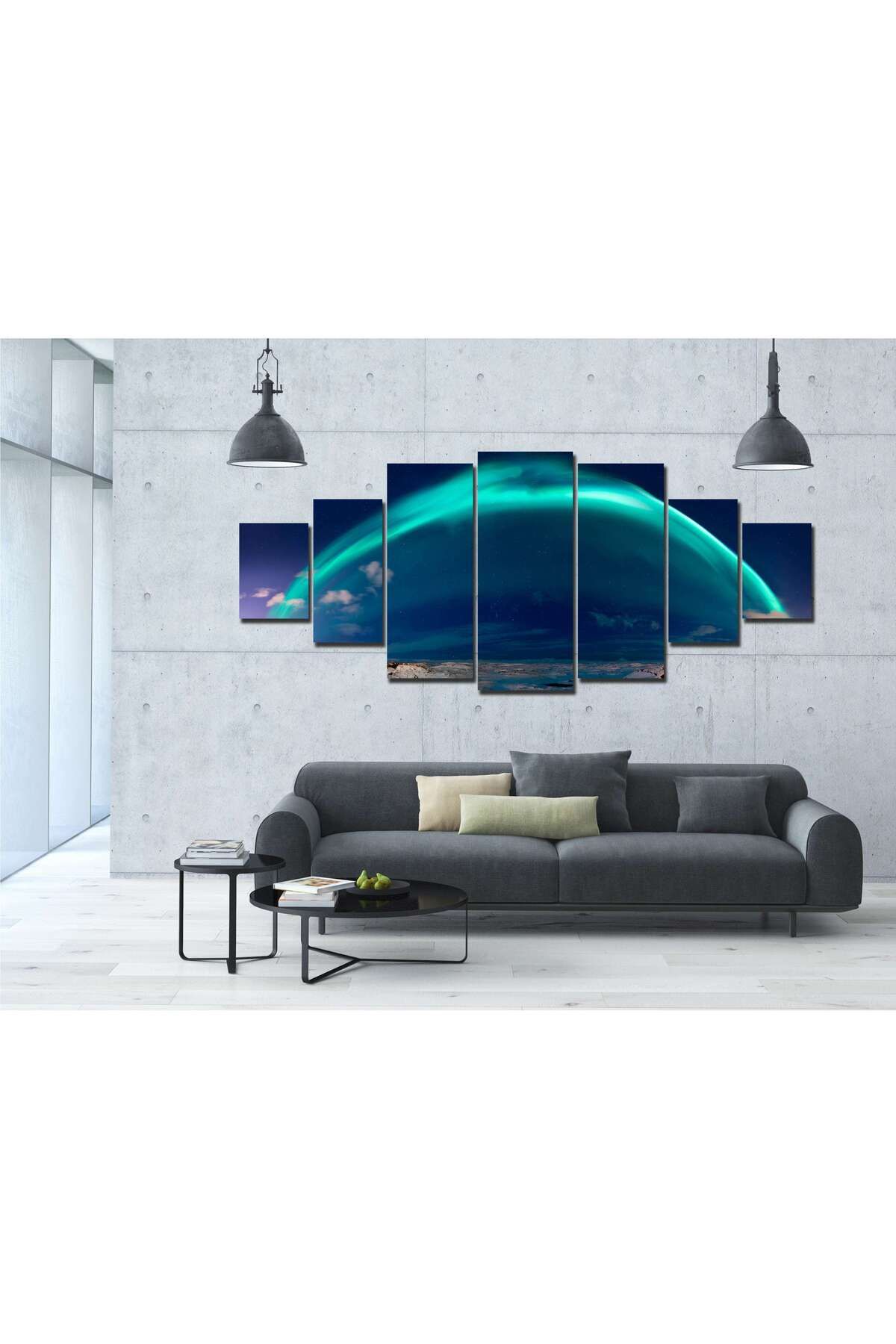 startonight-Set Tablou DualView Startonight Abstract albastru, 7 piese, 100 x 240 cm 4