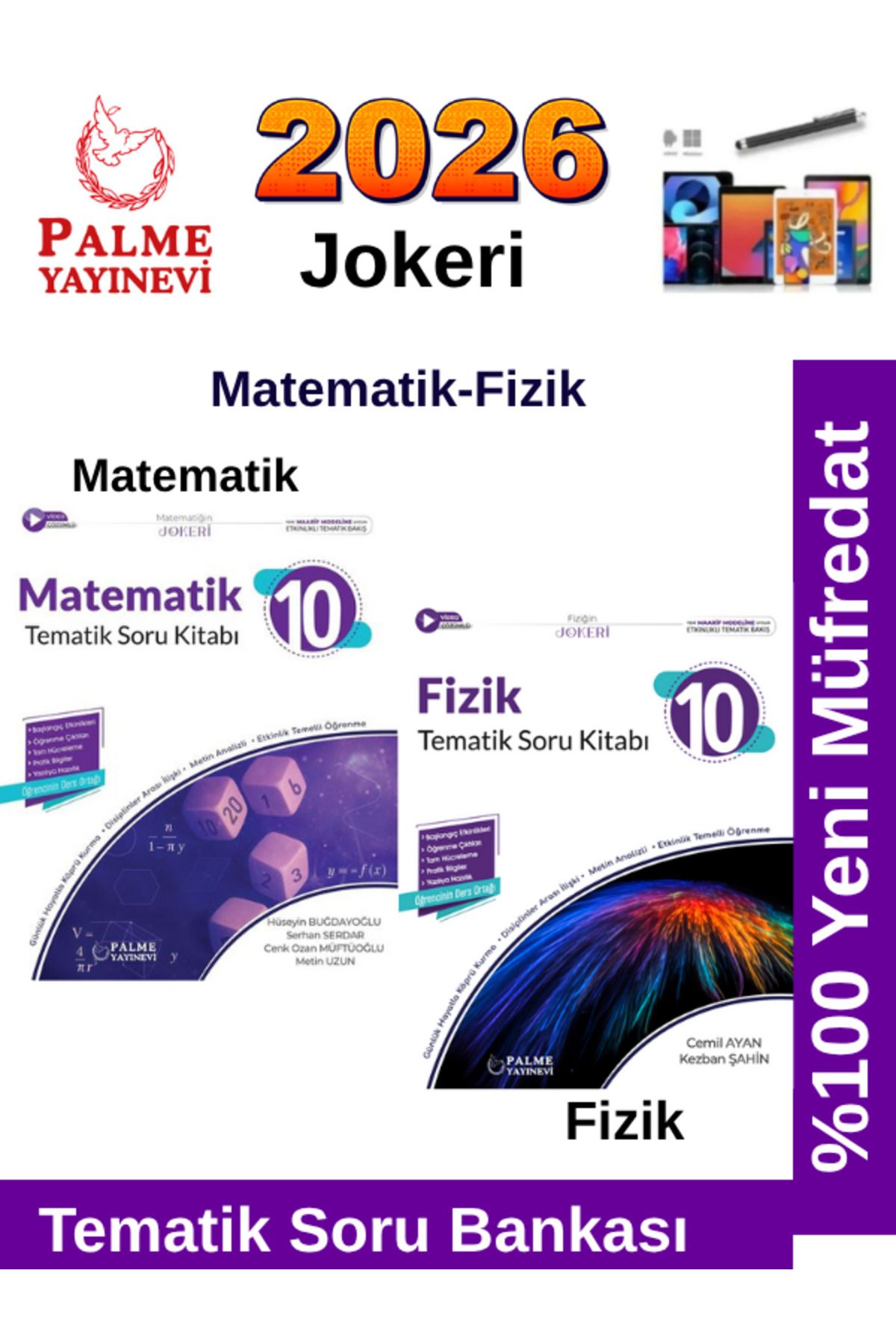 Palme Yayınevi 2026 10.Sınıf Matematik-Fizik %100 Yeni Müfredat Tematik Soru Bankası+Android Kalem