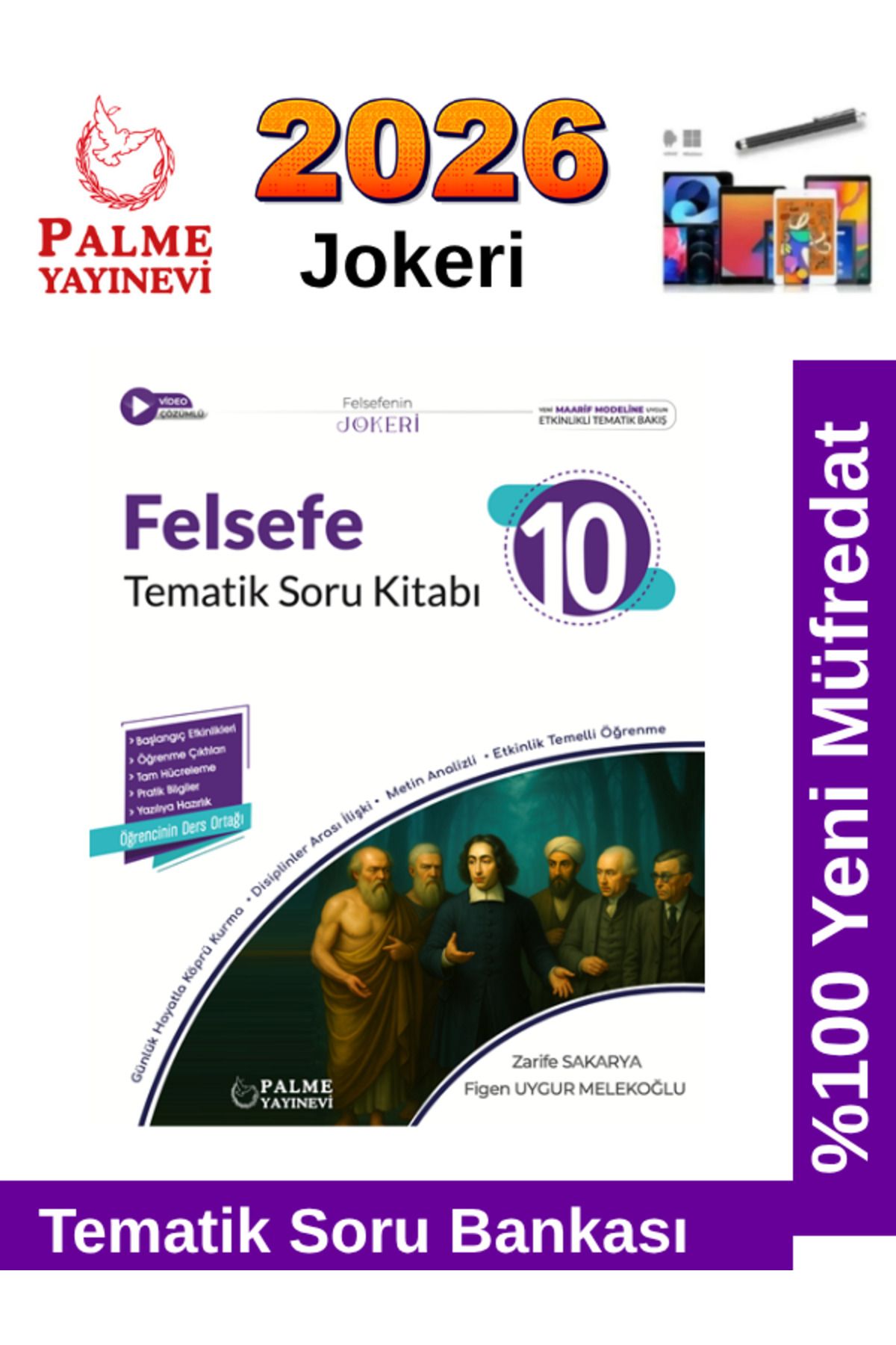 Palme Yayınevi 2026 10.Sınıf Felsefe Jokeri Tematik %100 Yeni Müfredat Soru Bankası+Android Kalem