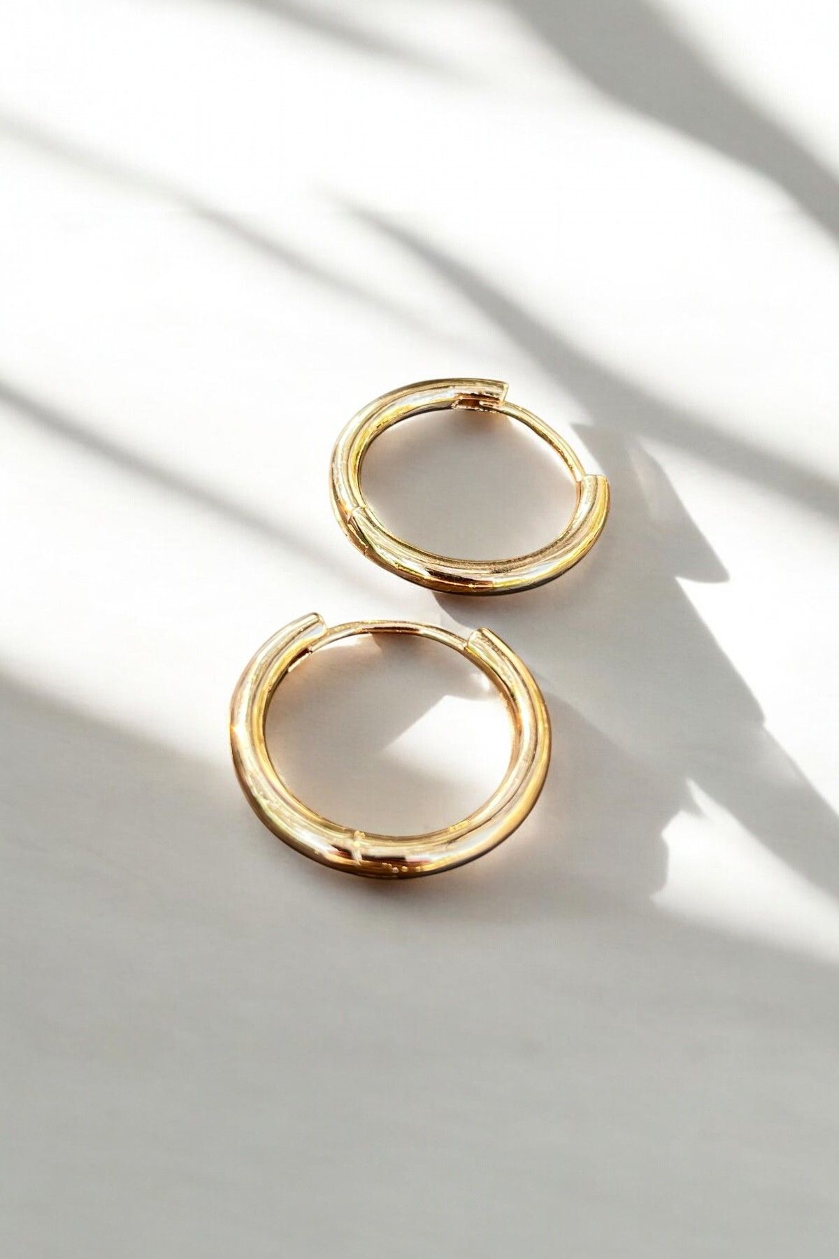 shesra Yuvarlak Halka Rose Gold Renk Kaplama Çelik Küpe