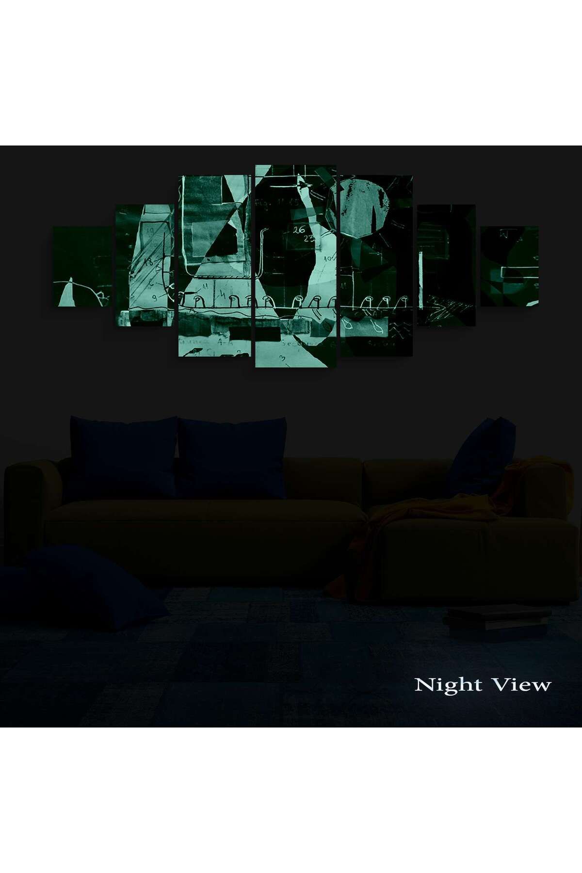 startonight-Set Tablou DualView Startonight Albastru Intunecat, 7 piese, 100 x 240 cm 5