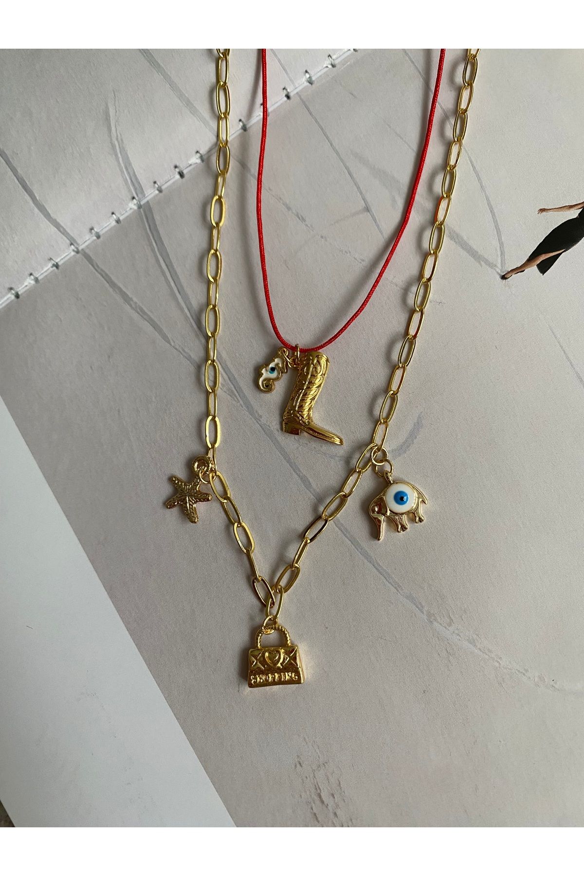 Mercy Aksesuar Tasarım Charmlı Set Kolye