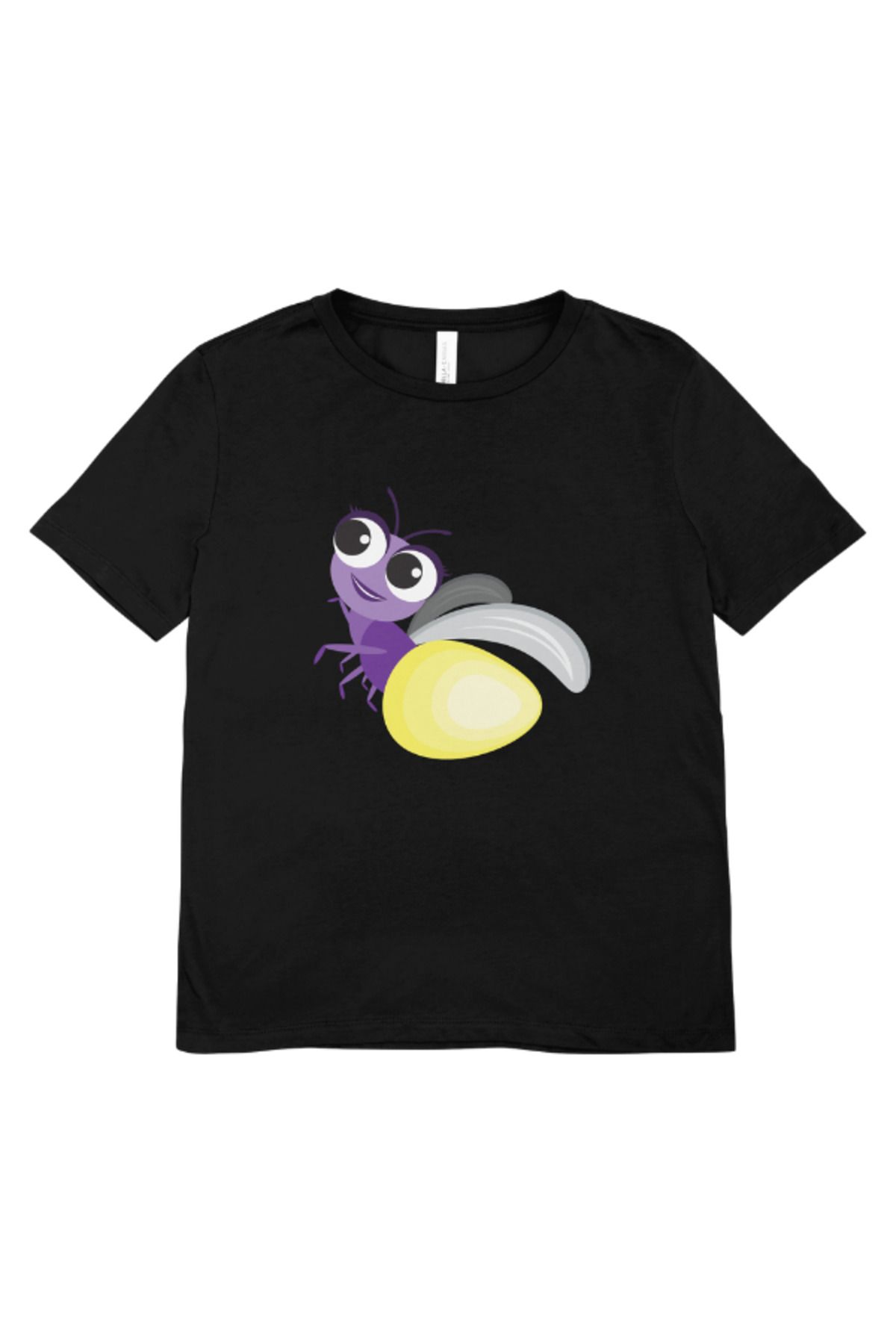 madeora Baskılı Unisex Siyah Tişört, CANLI RENKLİ SOLMAZ