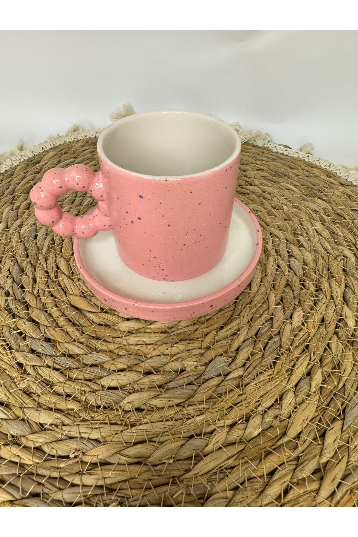 shop Dokulu Seramik El Yapımı Kupa ve Tabak Seti