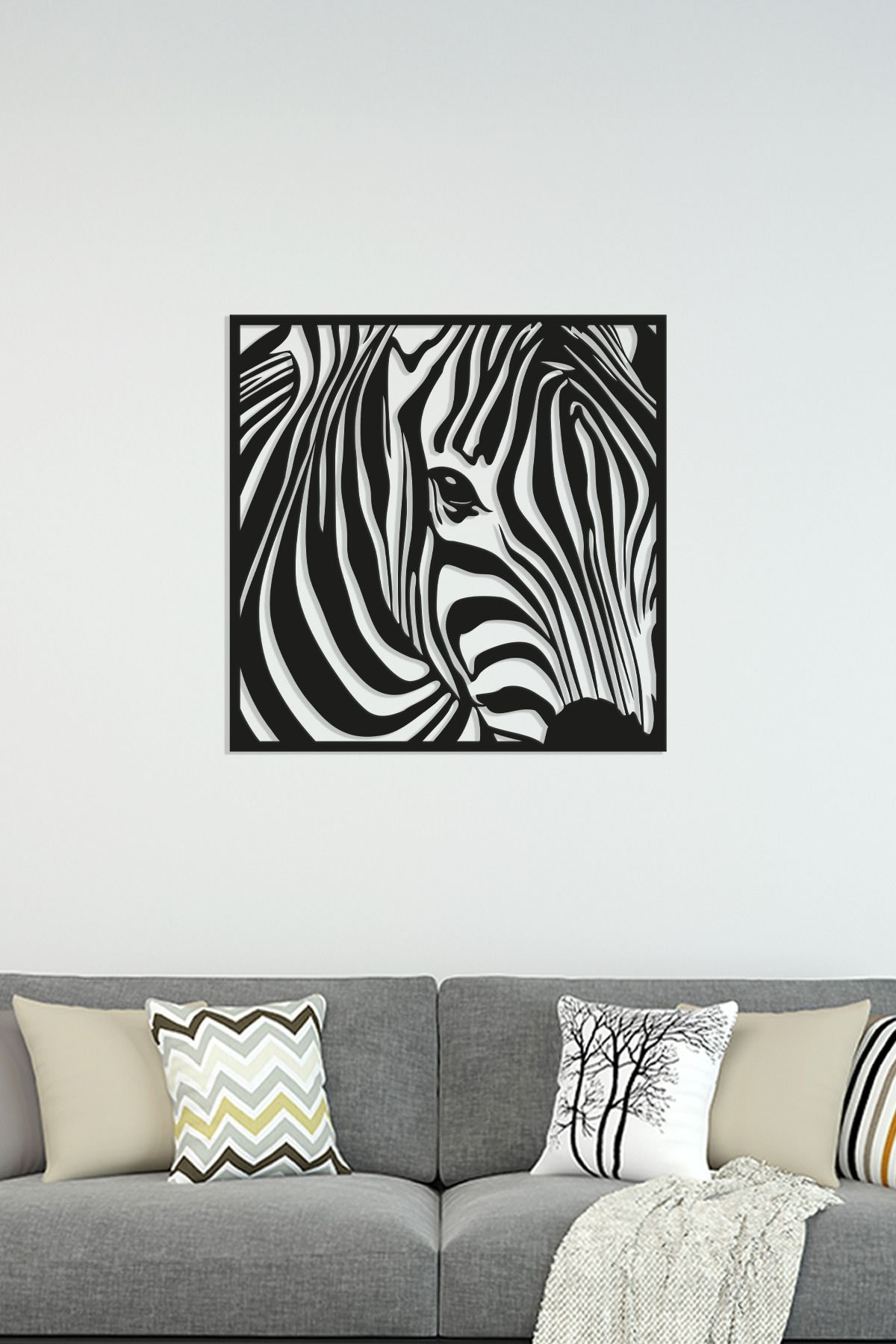 cncrafft Zebra Figürlü Metal Tablo – Modern Hayvan Temalı Duvar Dekoru