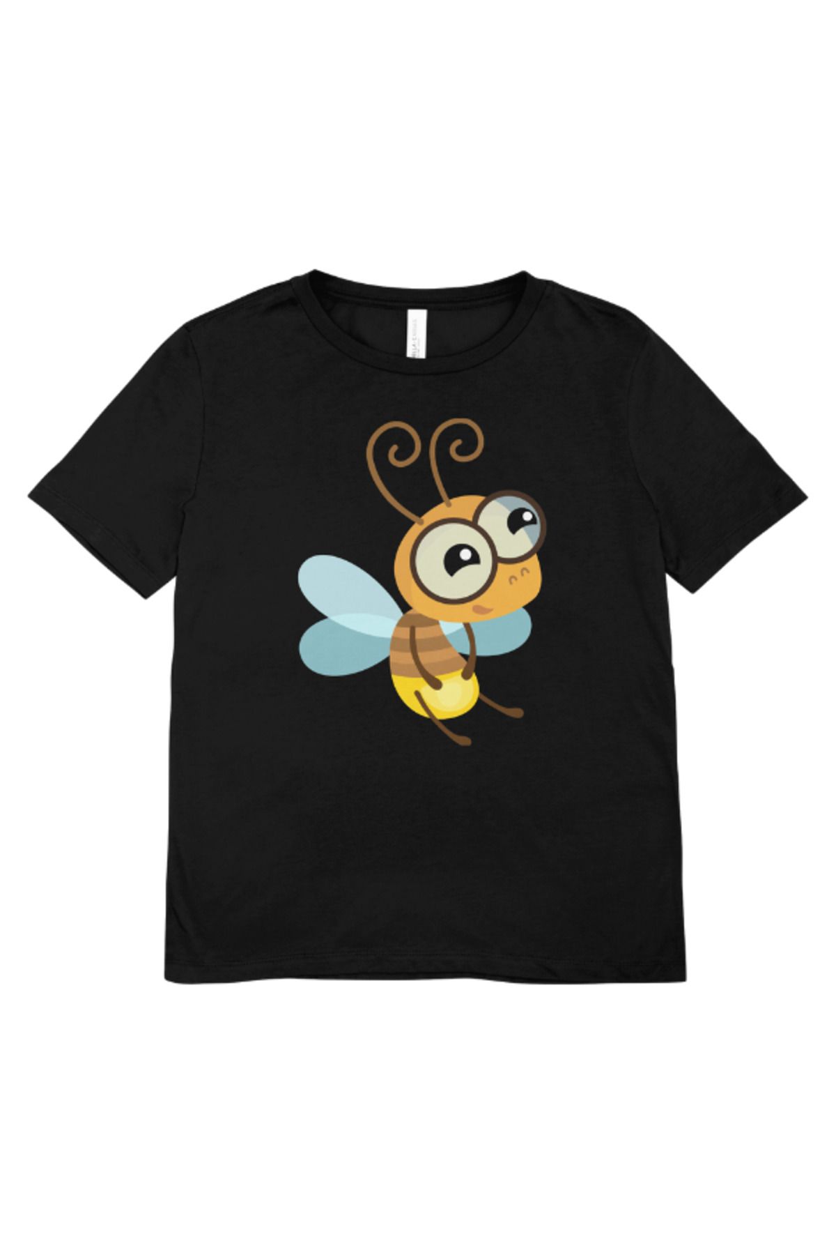 madeora Baskılı Unisex Siyah Tişört, CANLI RENKLİ SOLMAZ