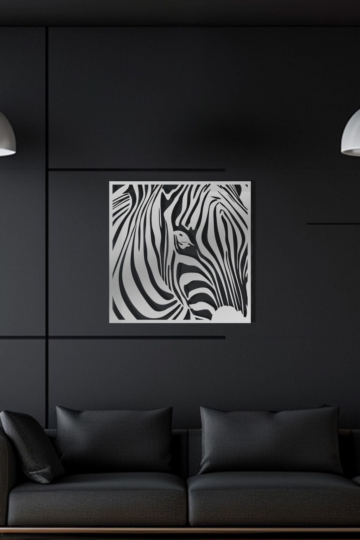 cncrafft Zebra Figürlü Metal Tablo – Modern Hayvan Temalı Duvar Dekoru