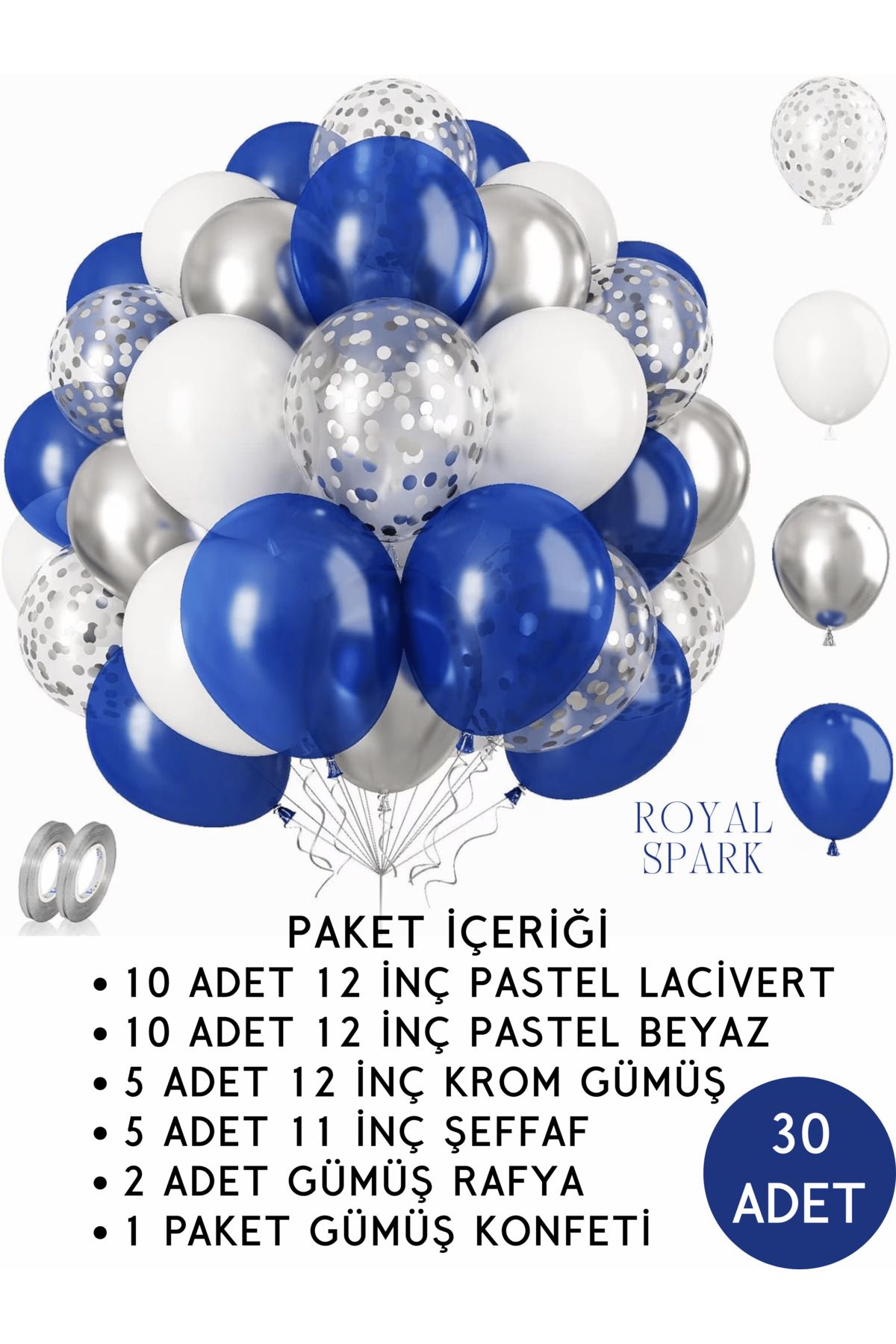 Mielibon Royal Spark Balon Seti – 30’lu Balon Seti