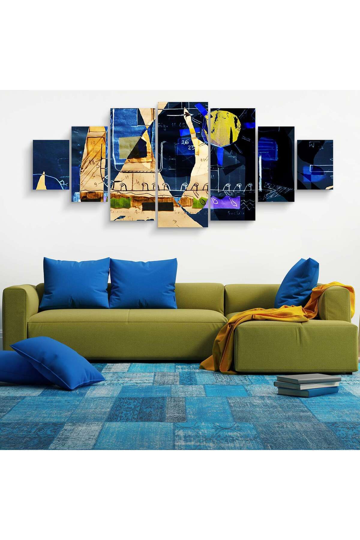 startonight-Set Tablou DualView Startonight Albastru Intunecat, 7 piese, 100 x 240 cm 4