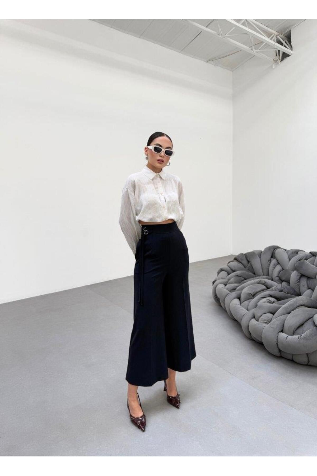 modamtn 230 Gr Poly Viscose Full Lycra Metal Toka Aksesuarli Pantolon