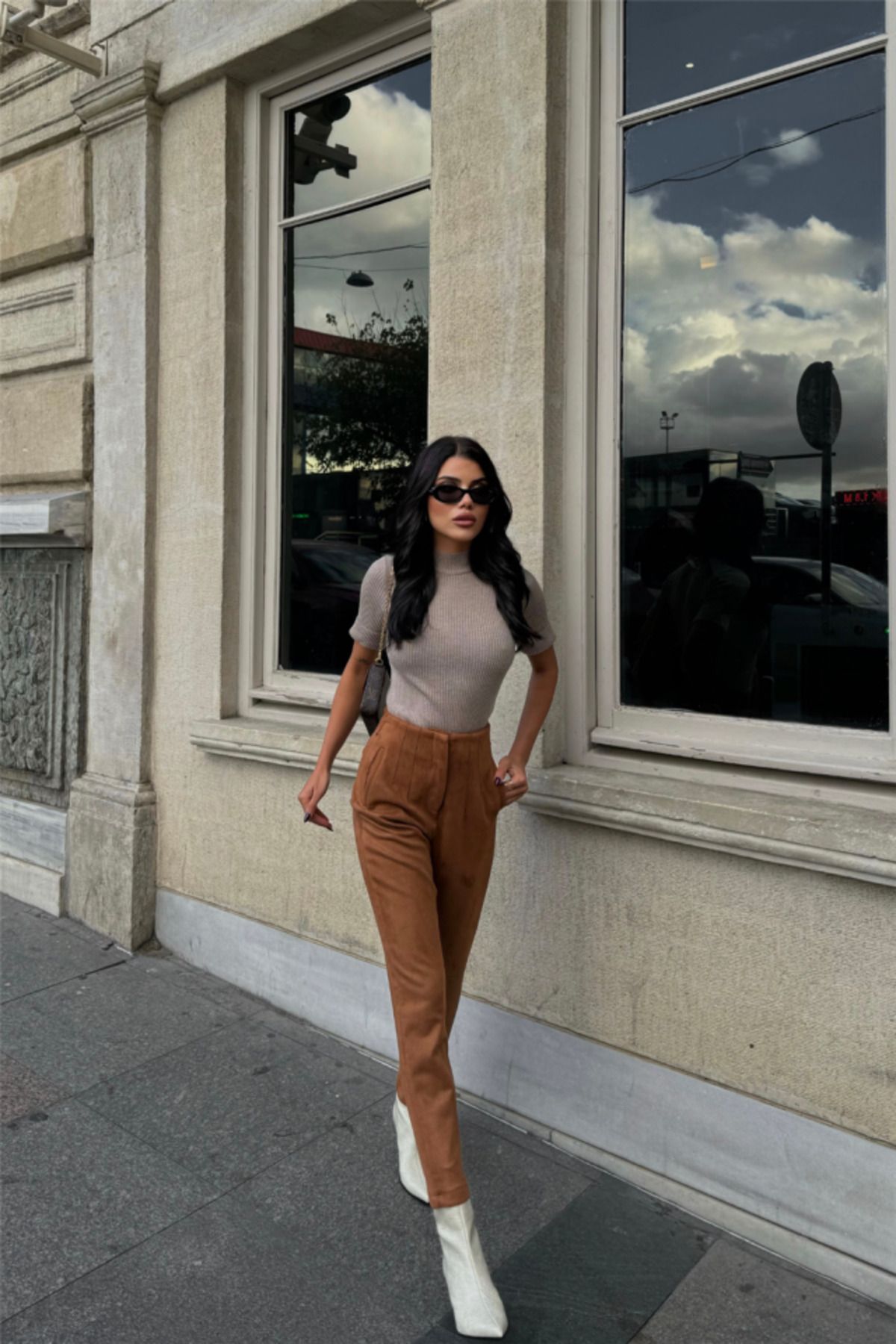 modamtn SÜET PANTOLON PENSLİ - Taba