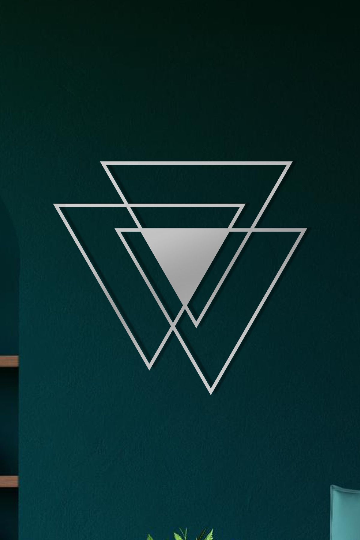cncrafft Üçgen Geometrik Metal Tablo – Minimal Duvar Dekoru