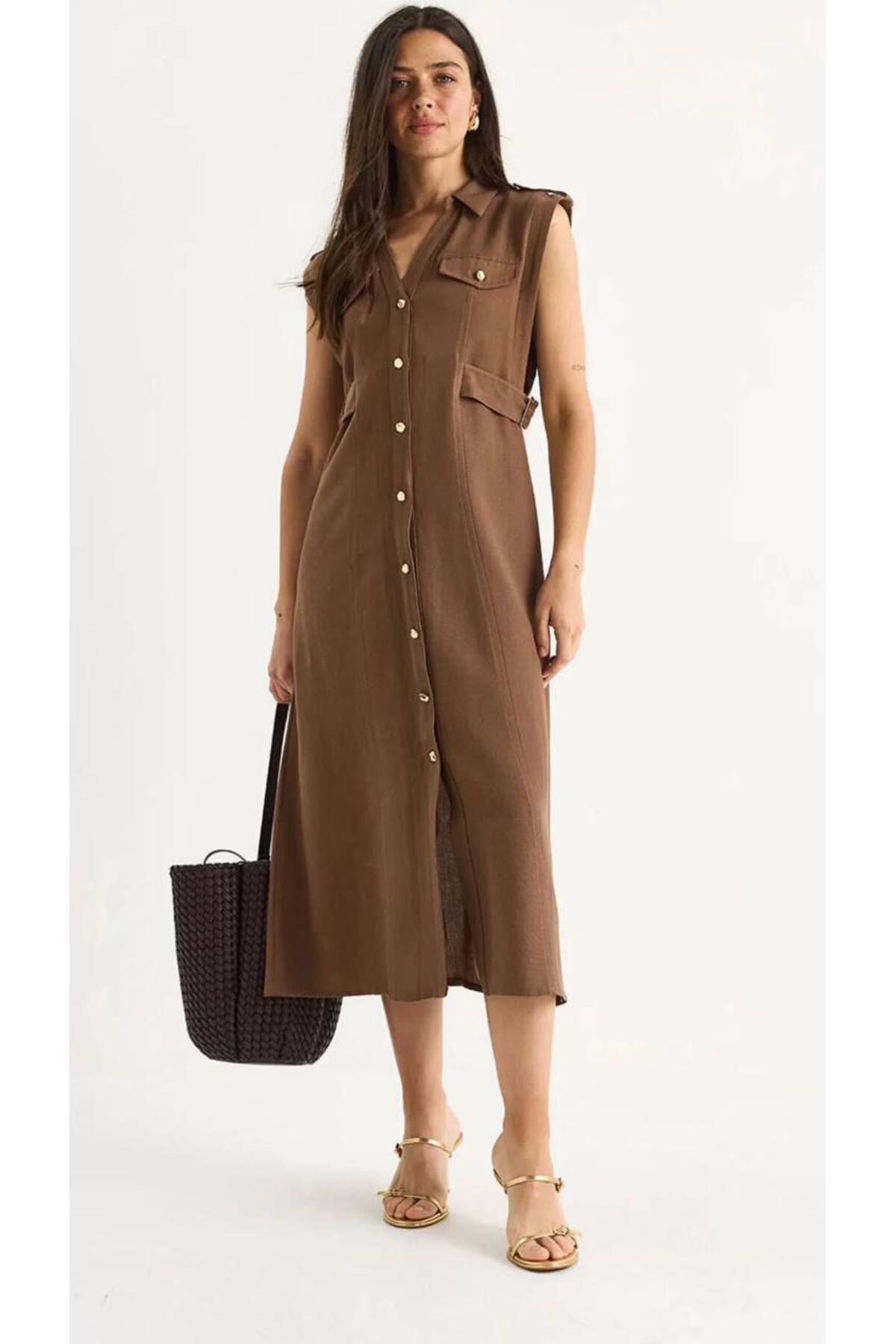 Büşra Fashion ZR Model Keten Elbise