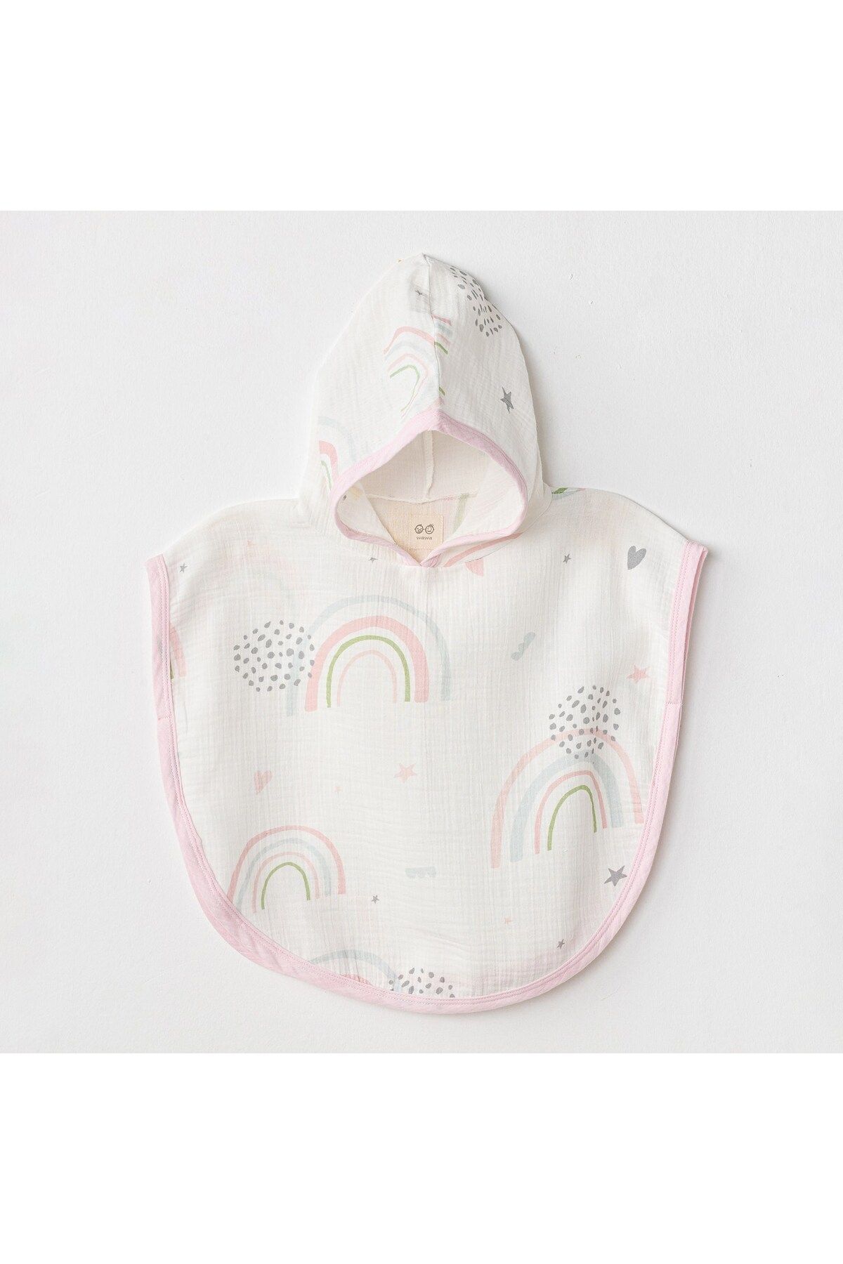 MBB ETİCARET Andywawa AC24666 Müslin Have A Nice Day Bebek Panço Pink White