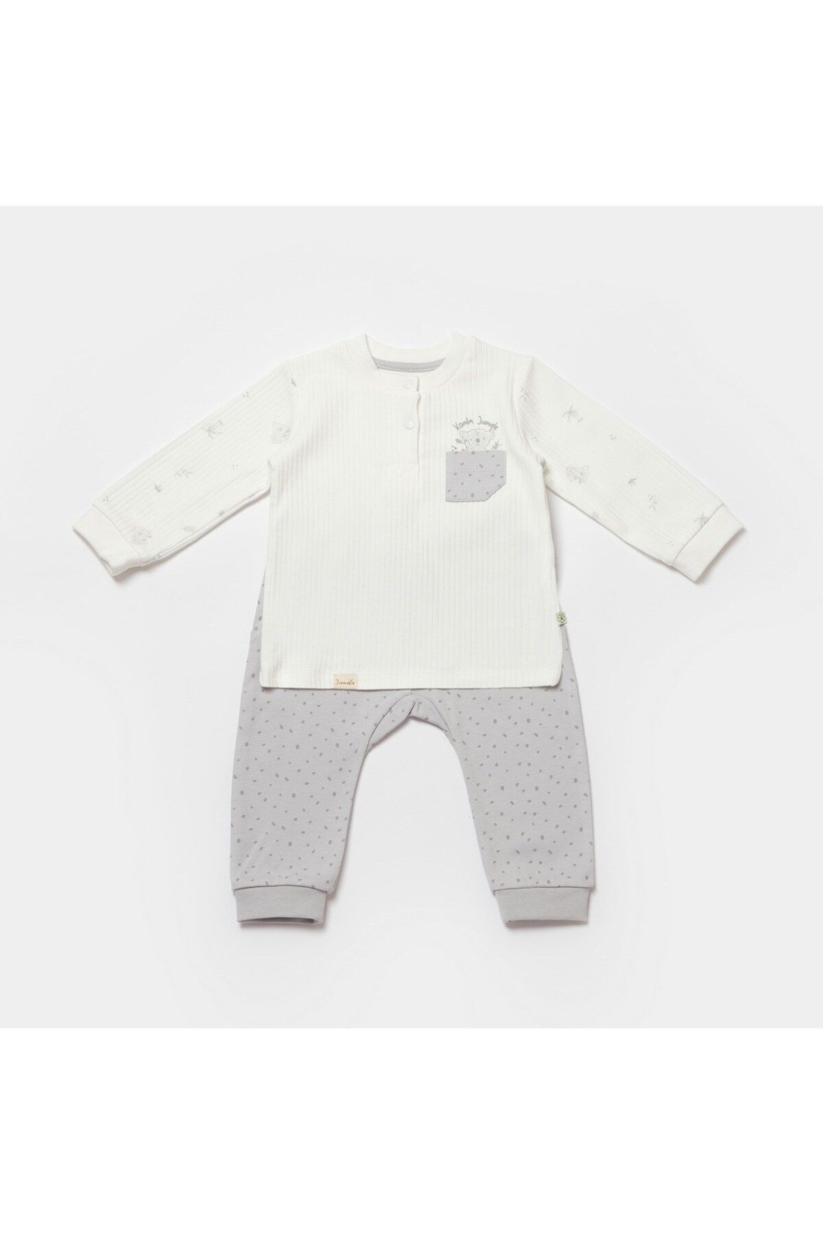 MBB ETİCARET Bibaby Biorganic Koala Jungle 2'Li Bebek Takım 59776 Gri