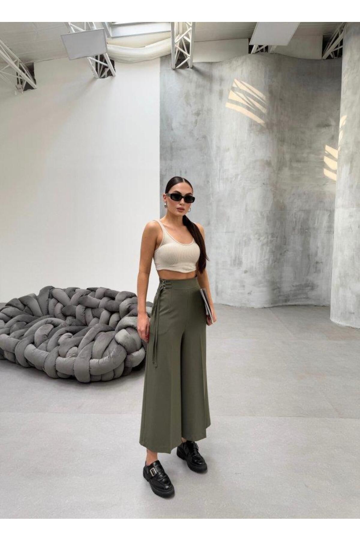 modamtn 230 Gr Poly Viscose Full Lycra Metal Toka Aksesuarli Pantolon
