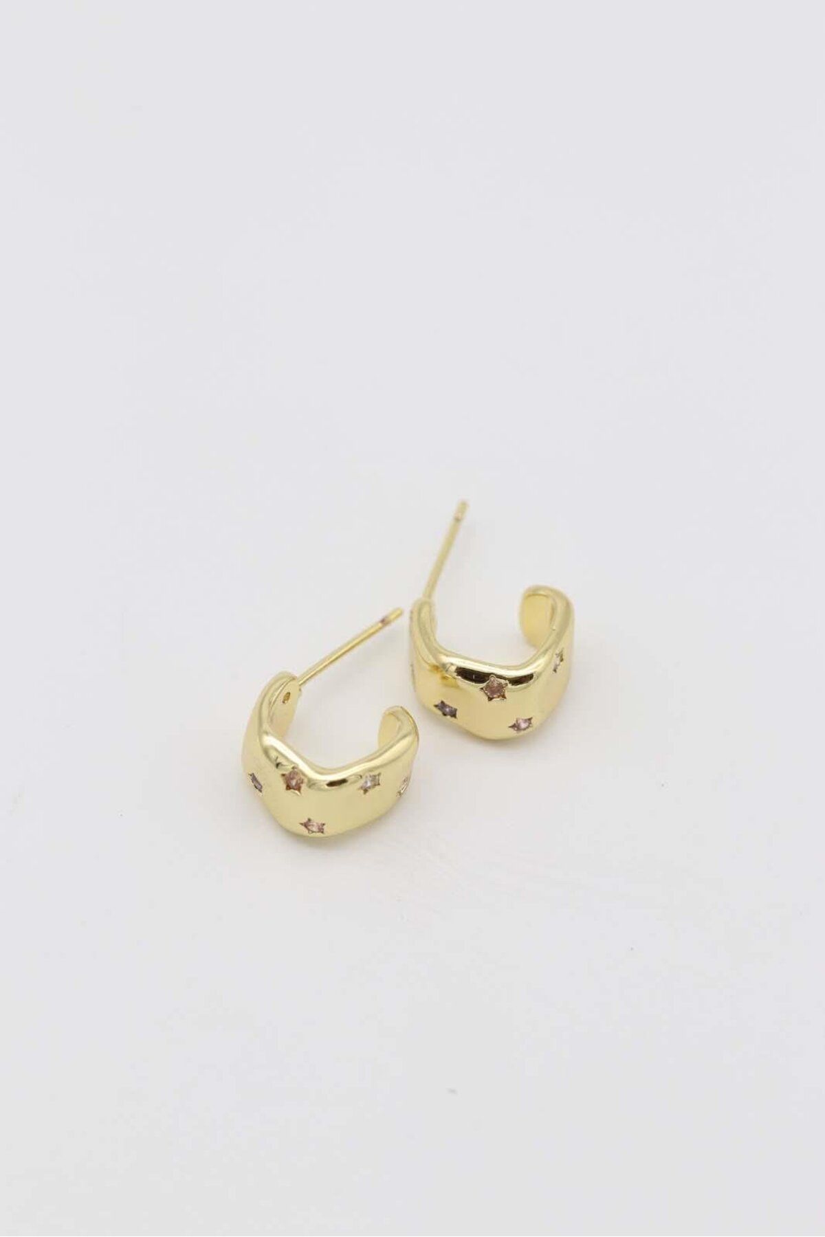 SİMİ TAKI VIP Renkli Yıldızlı Küpe(12mm)
