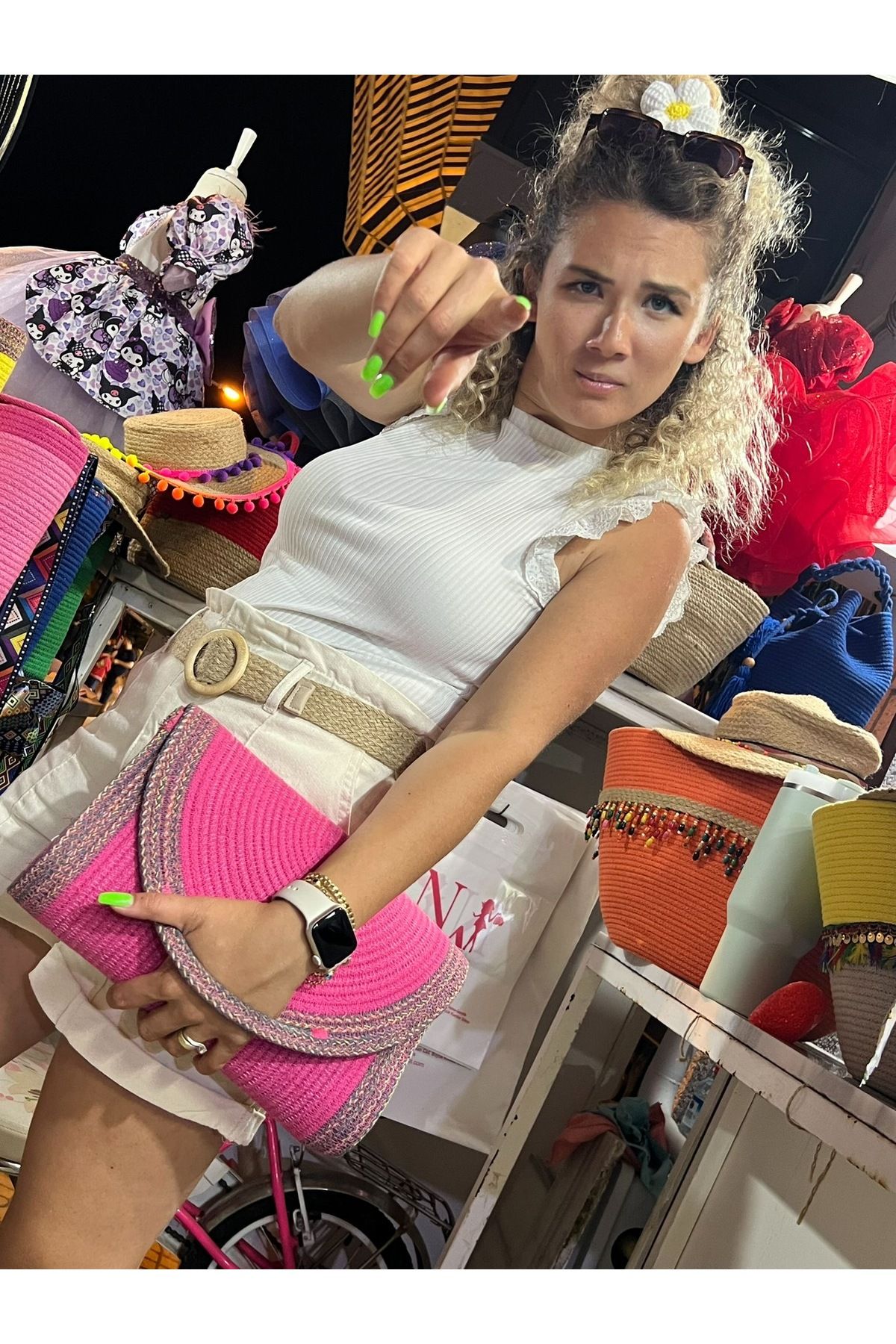 Little Sunshine Design Tasarım portföy çanta, el çantası, pembe portföy çanta
