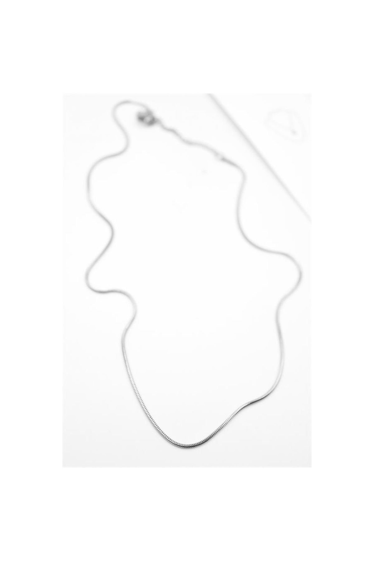maarketim Yılan Zincir Kolye - 46cm - Gümüş