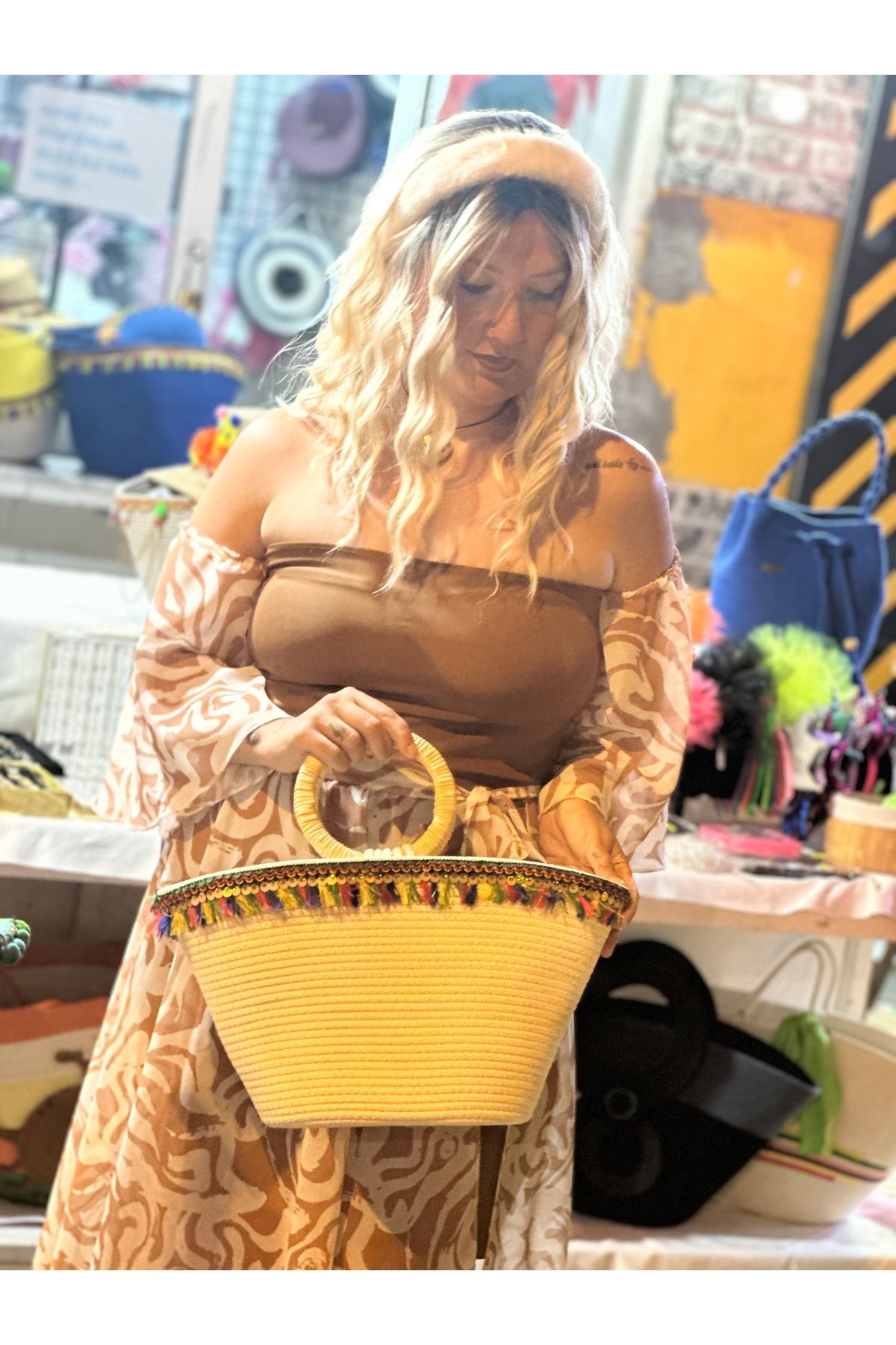 Little Sunshine Design Ahşap kulplu el çantası, tasarım el çantası,