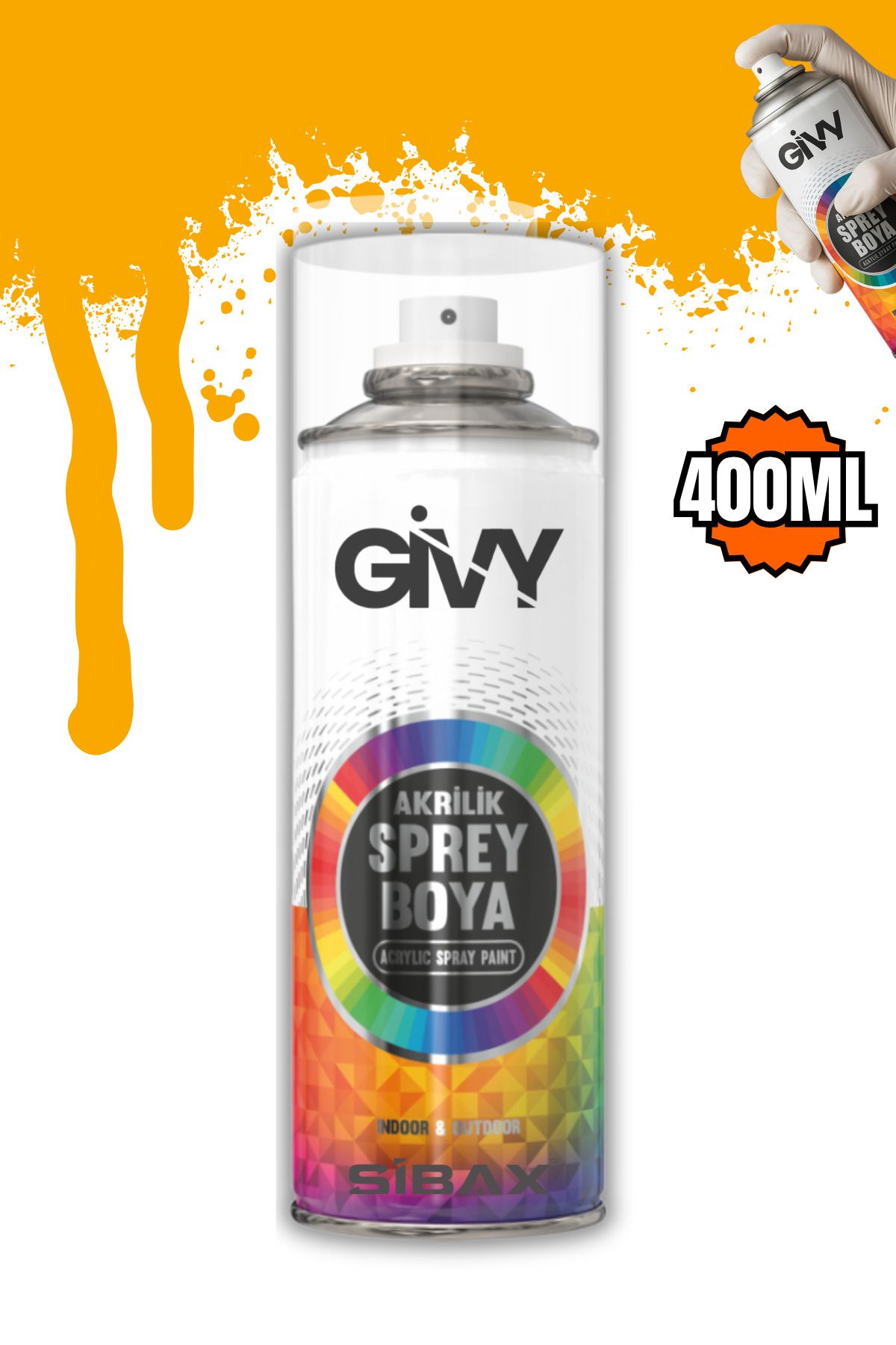 GİVY Akrilik Sprey Boya Taksi Sarısı RAL 1003 400 m