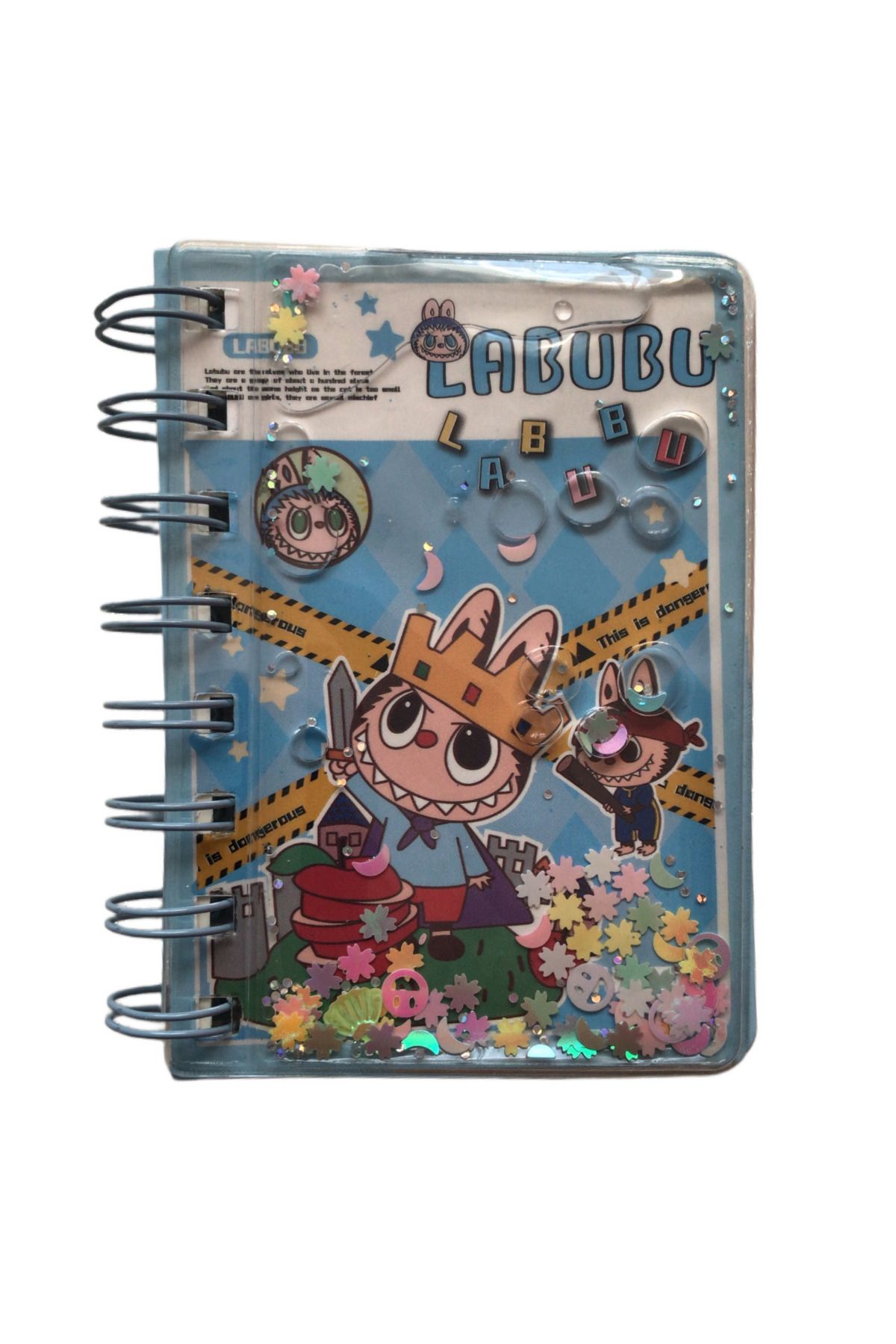 AurorAccessory Labubu Figür Sulu Renkli Simli Mini Not Defteri 72 Yaprak 7*10 cm 001B