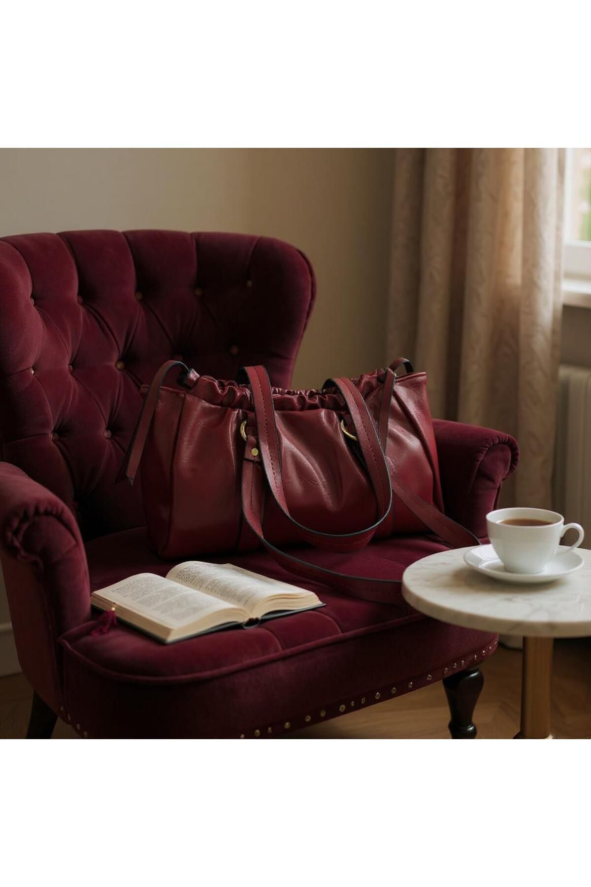 Besa Bags Grande Model Bordo Omuz Çantası
