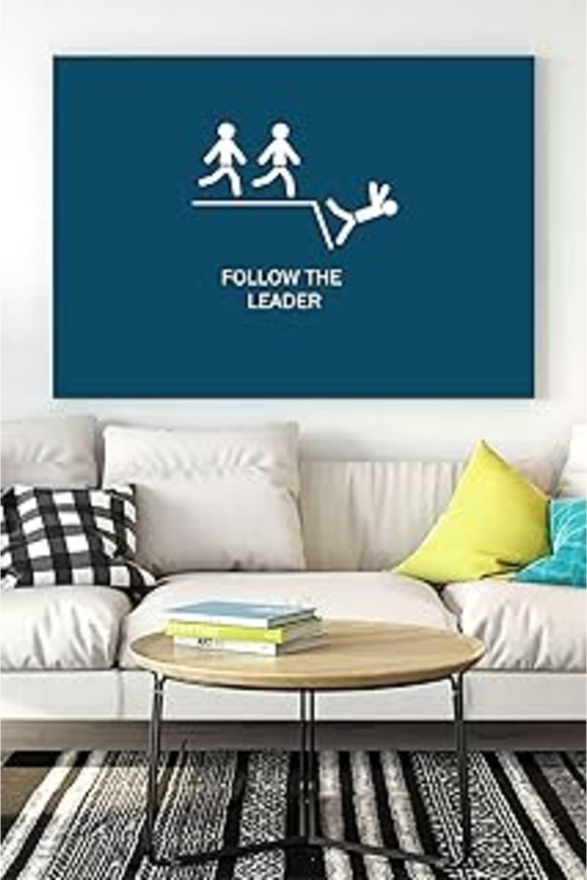 Pazarcan Postermanya (Pster16846) Lideri Takip Et Eğlenceli Mizahi Kanvas Tablo 30 X 40