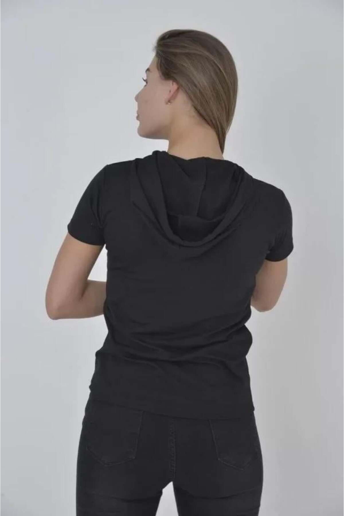 modamtn Kapşonlu Slim Fit T-shirt - Siyah