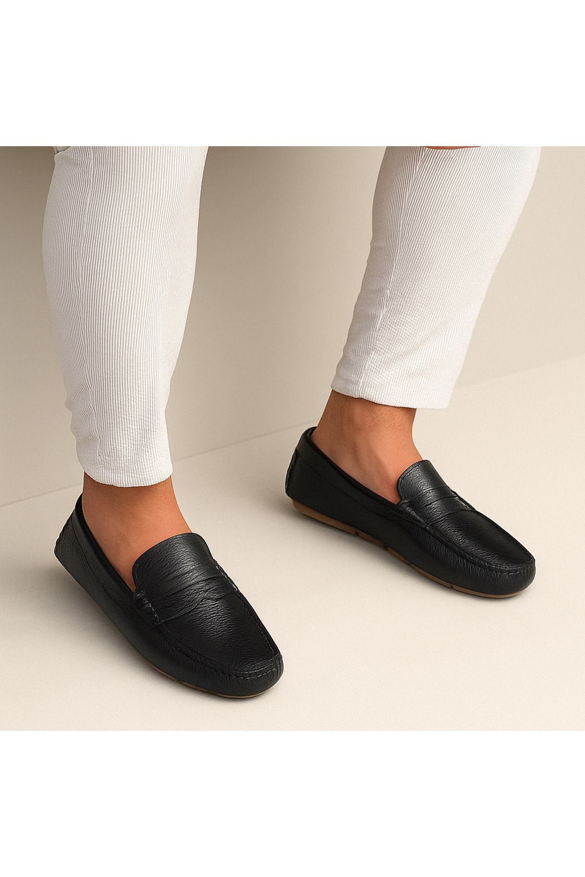 ErhanKorkmazShoes Hakiki Deri Siyah Erkek Loafer