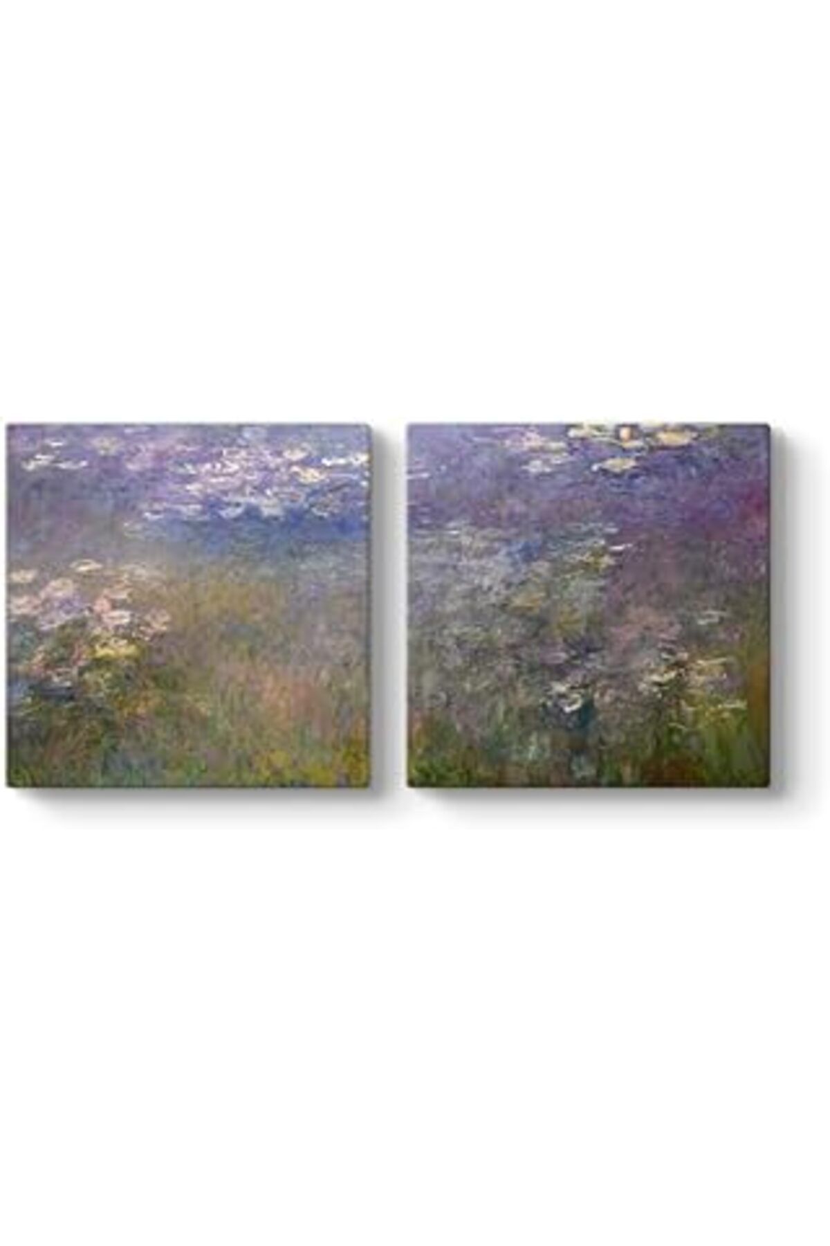 Pazarcan Claude Monet - Nilüfer Göleti Tablosu 103 X 50-2 Parçalı